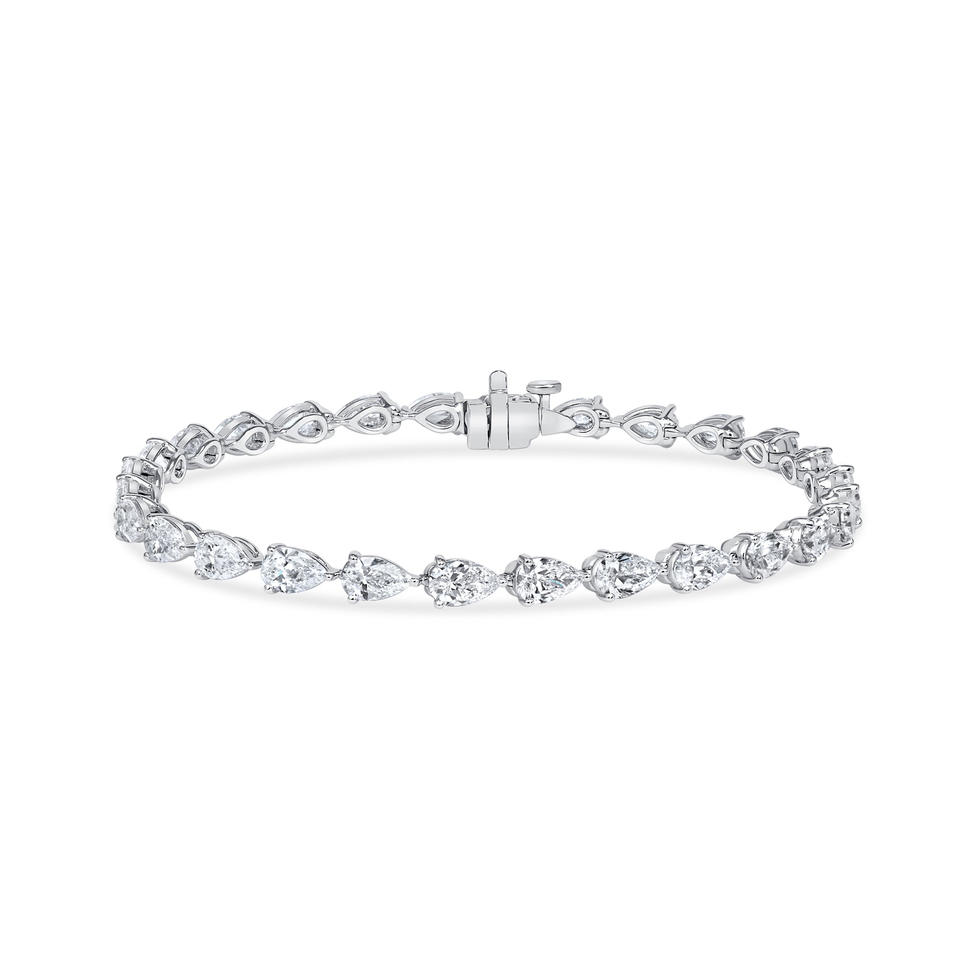 6.80CT Pear Shape Diamond Tennis Bracelet