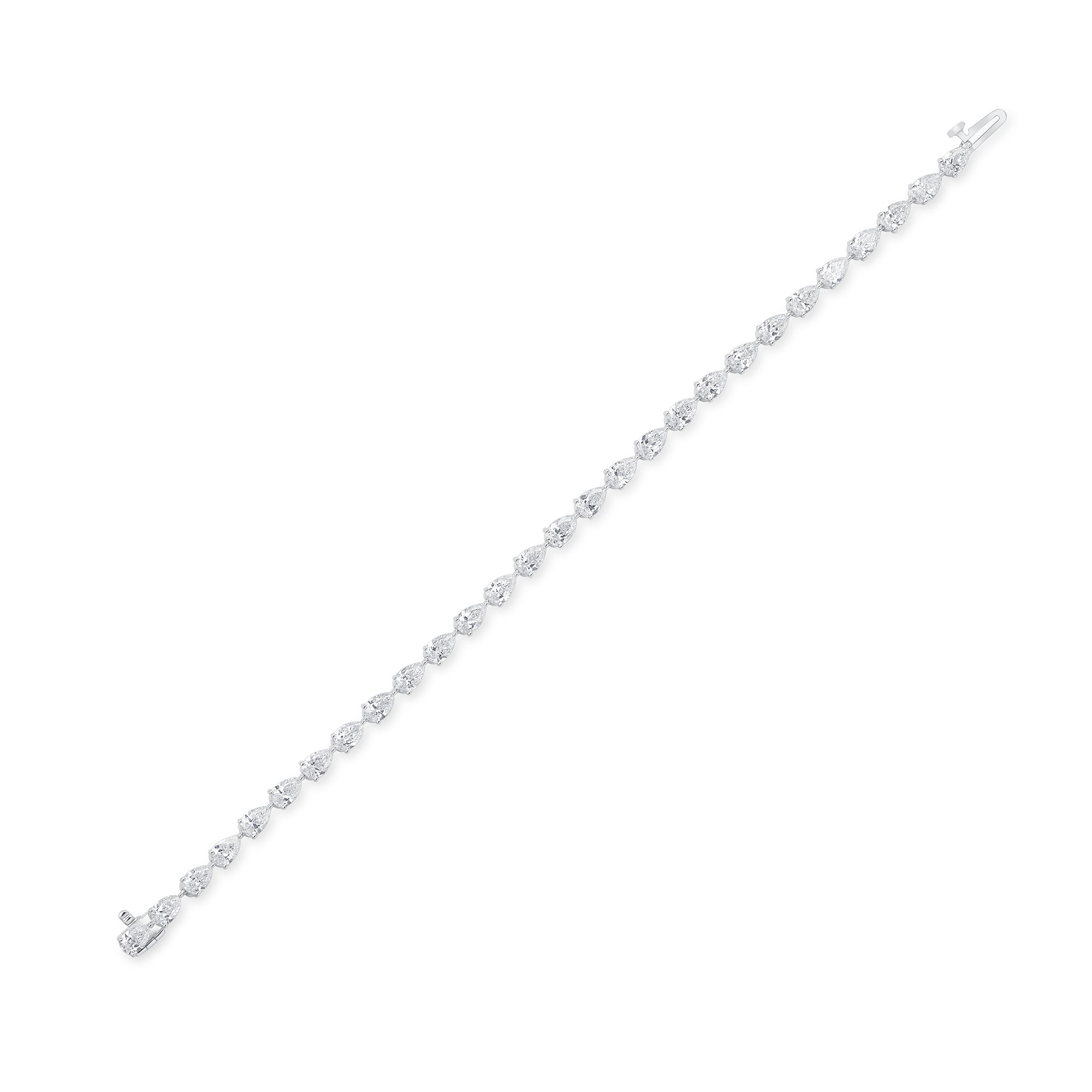 6.80CT Pear Shape Diamond Tennis Bracelet