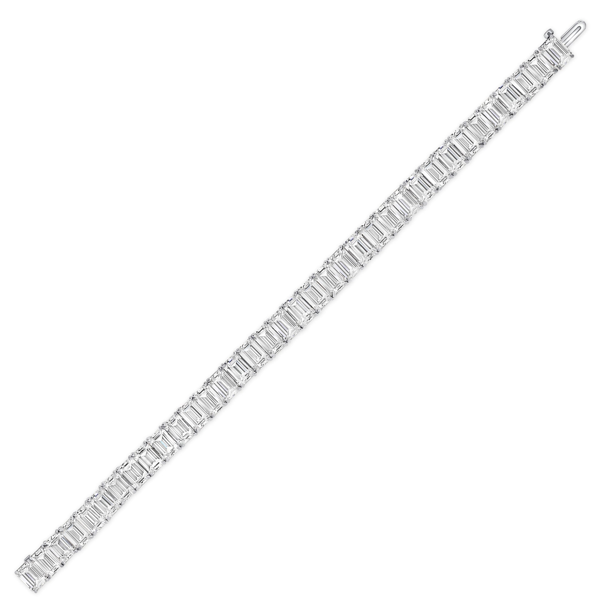 29.5CT Emerald Cut Diamond Tennis Bracelet