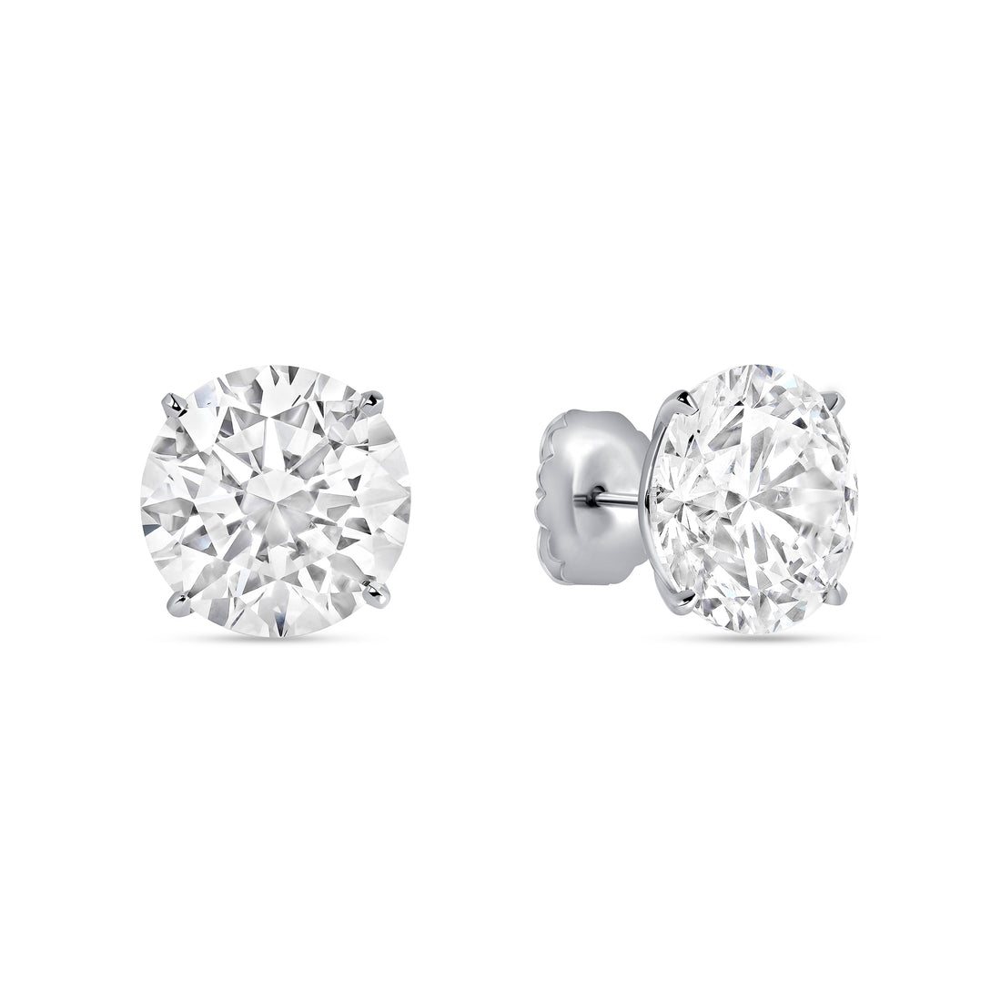 20.00 CT Round Brilliant Cut Diamond Stud Earrings