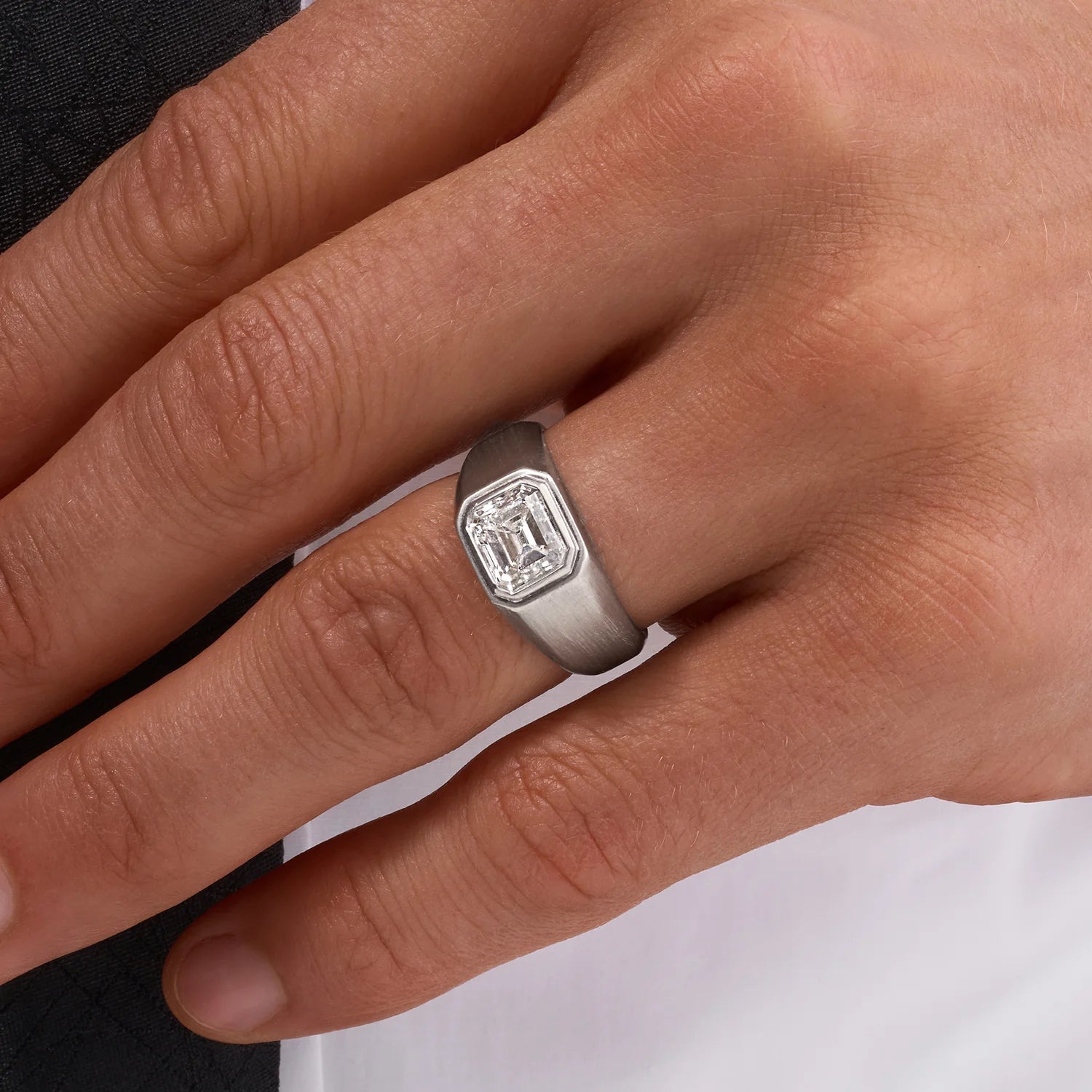 Emerald Cut Diamond Men&