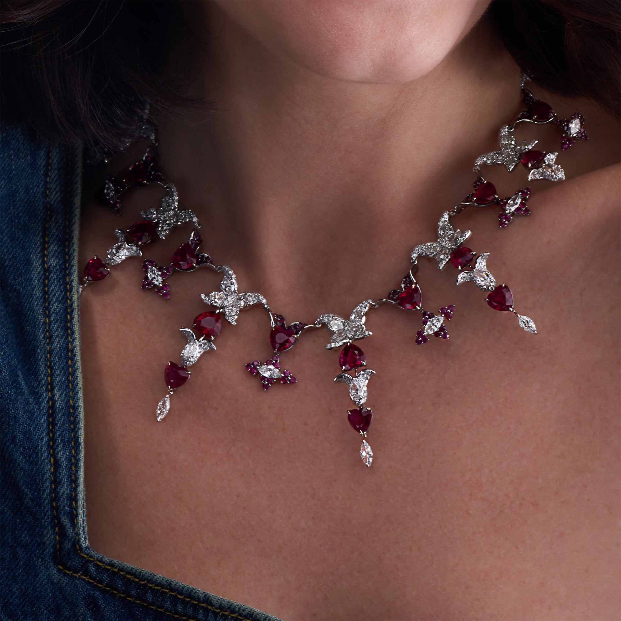 Ruby & Diamond Spike Necklace