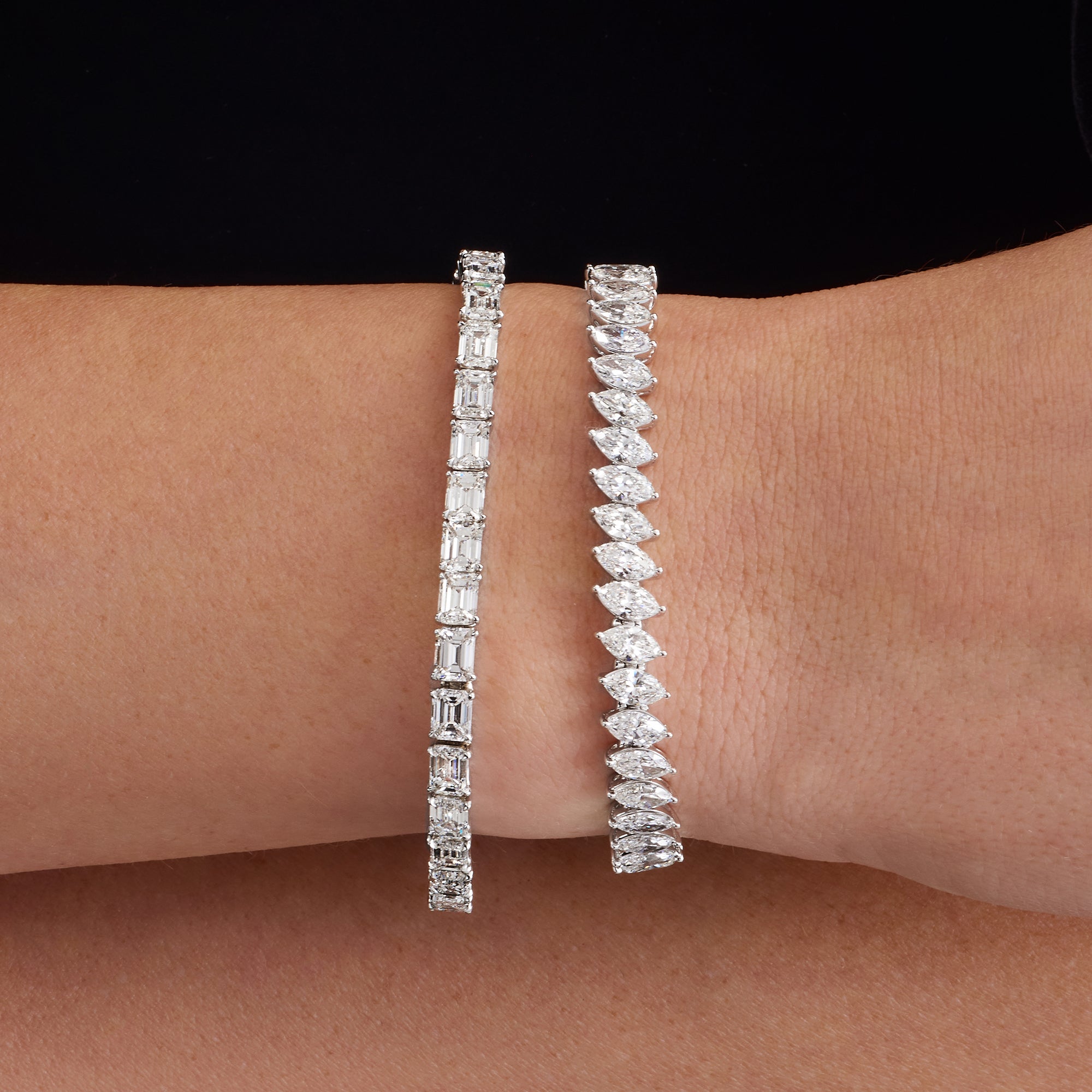 15.61CT Emerald Cut Diamond Tennis Bracelet