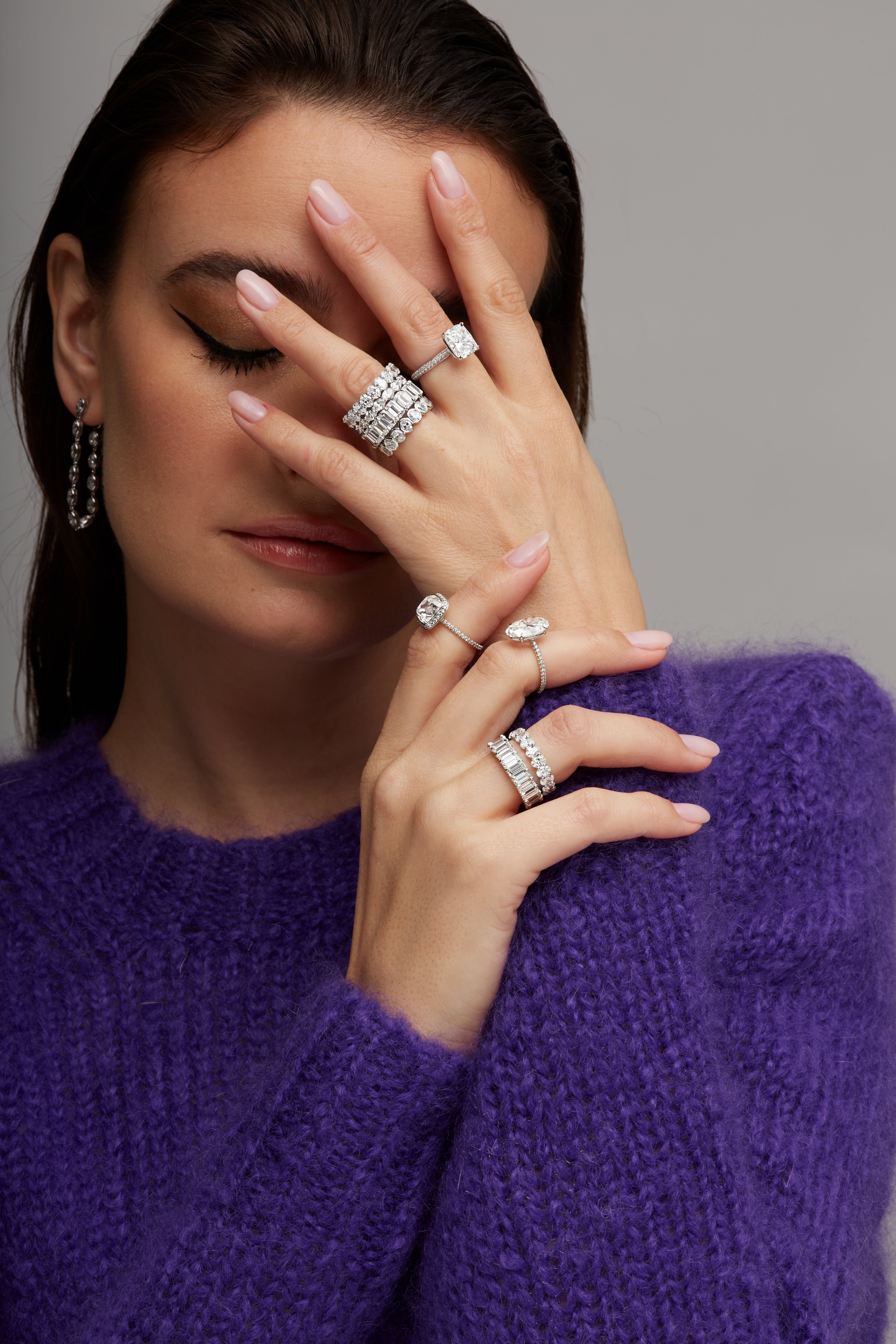 4CT Oval Cut Diamond Eternity Band