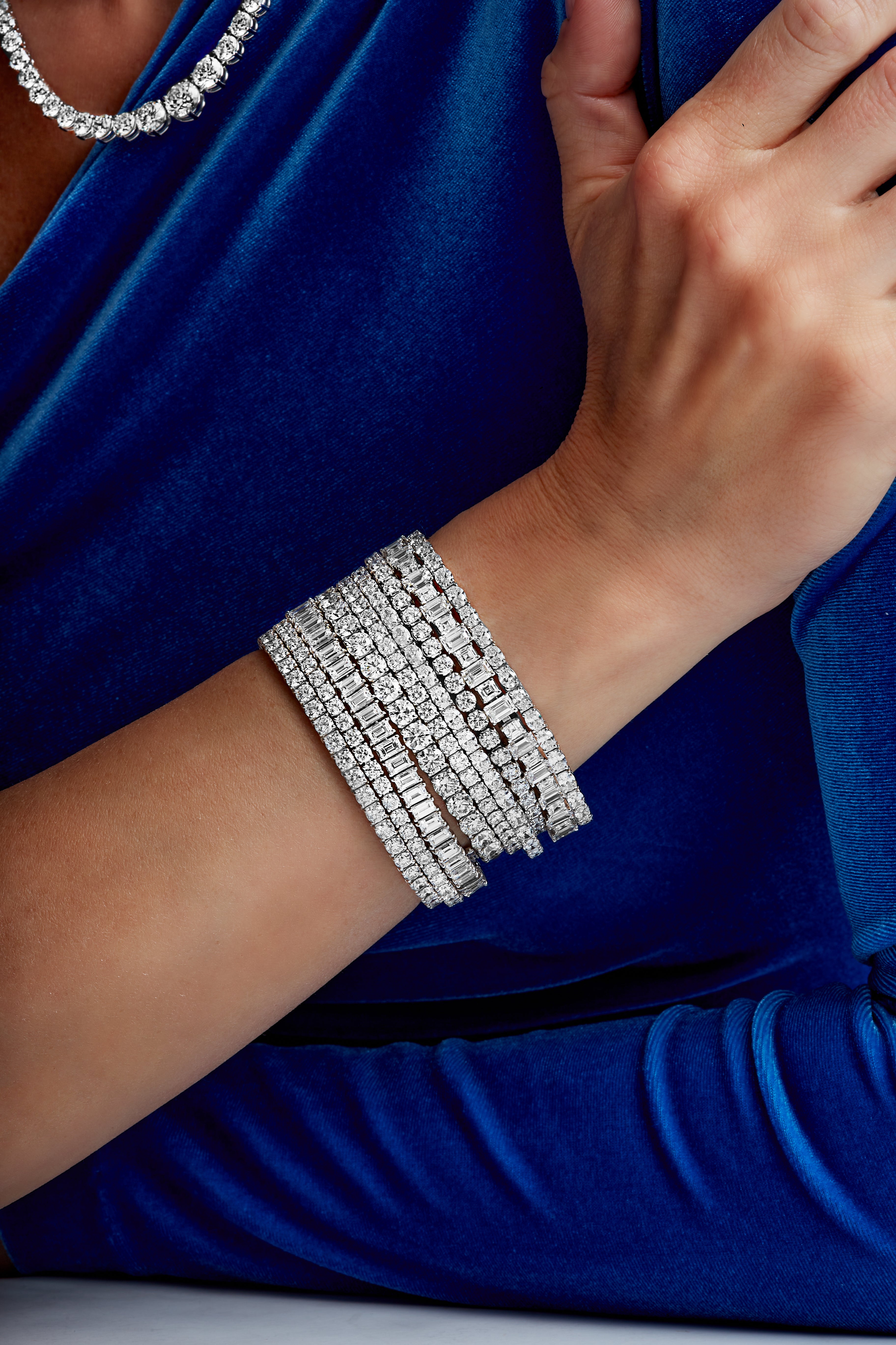 10.51CT Round Brilliant Diamond Tennis Bracelet