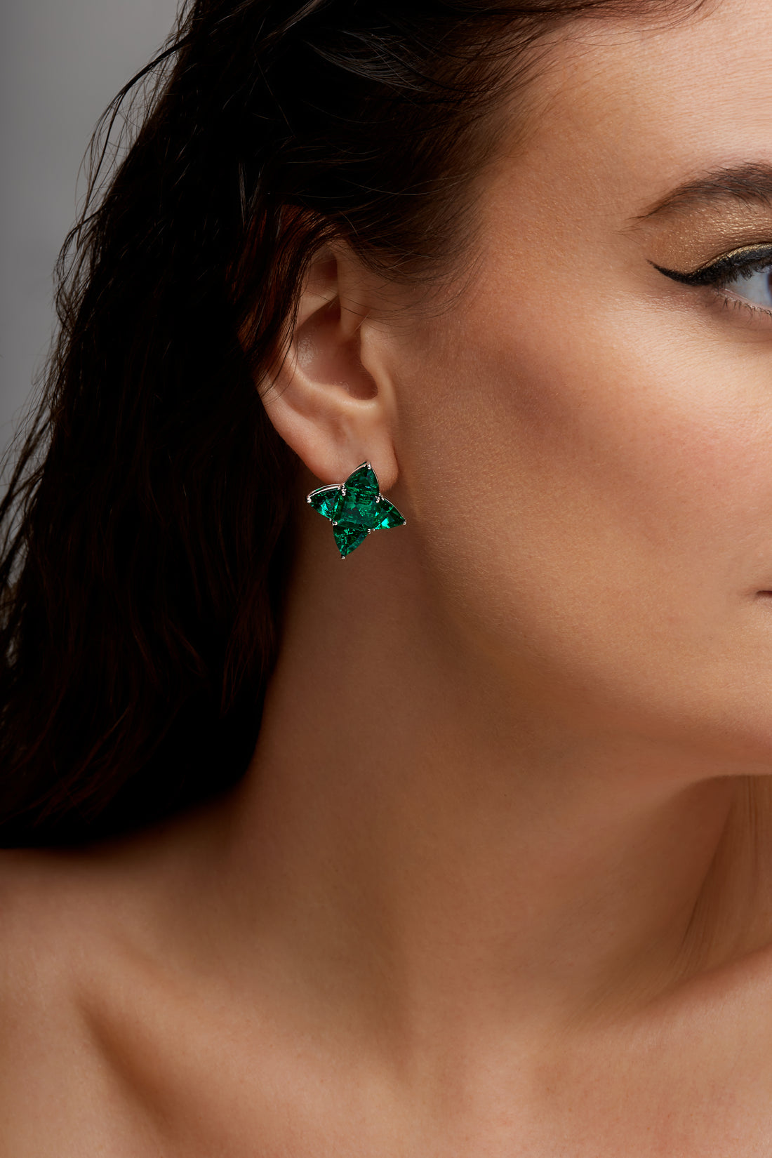 Colombian Emerald Star Earrings