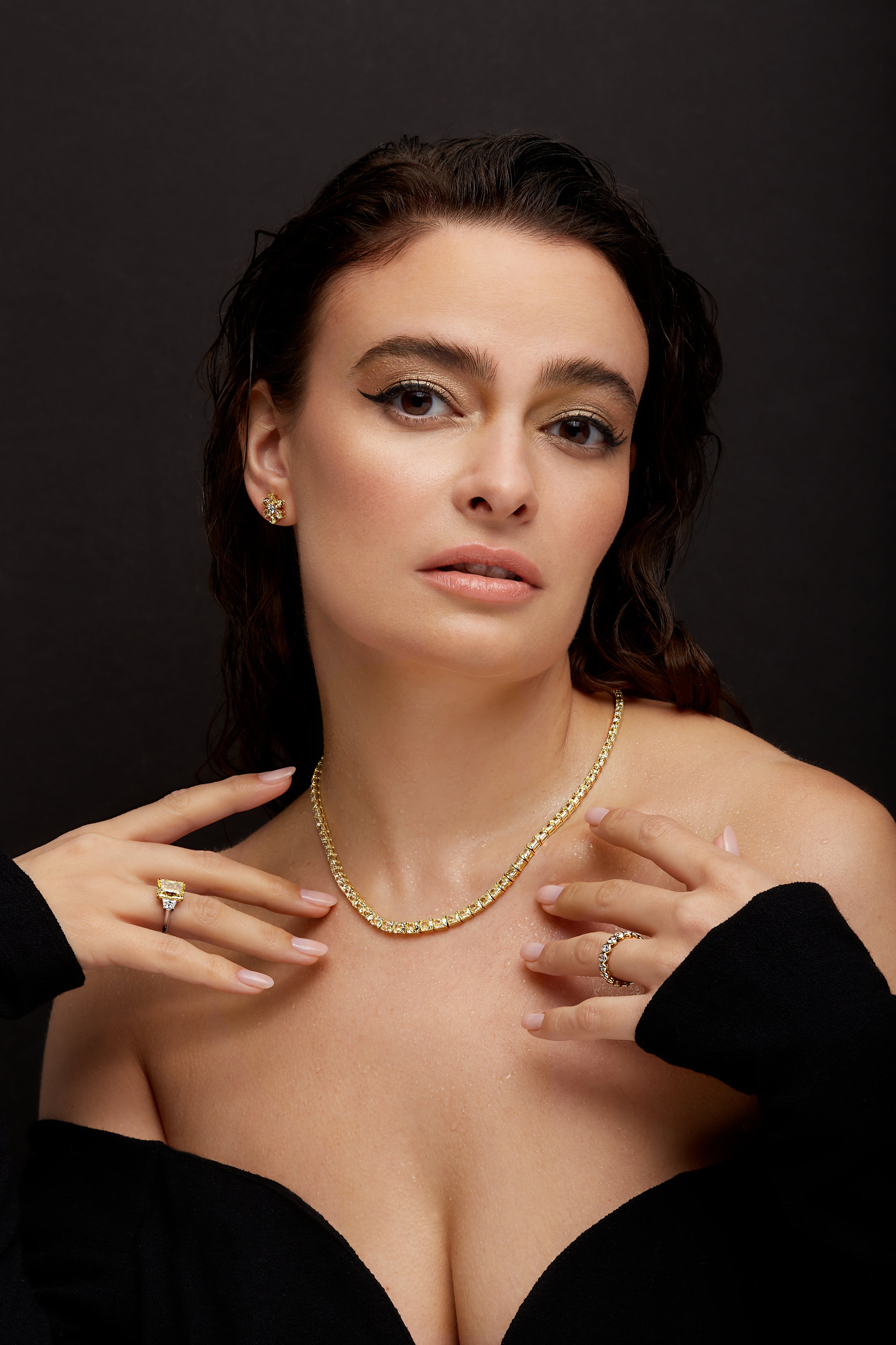30CT Fancy Radiant Yellow Diamond Tennis Necklace
