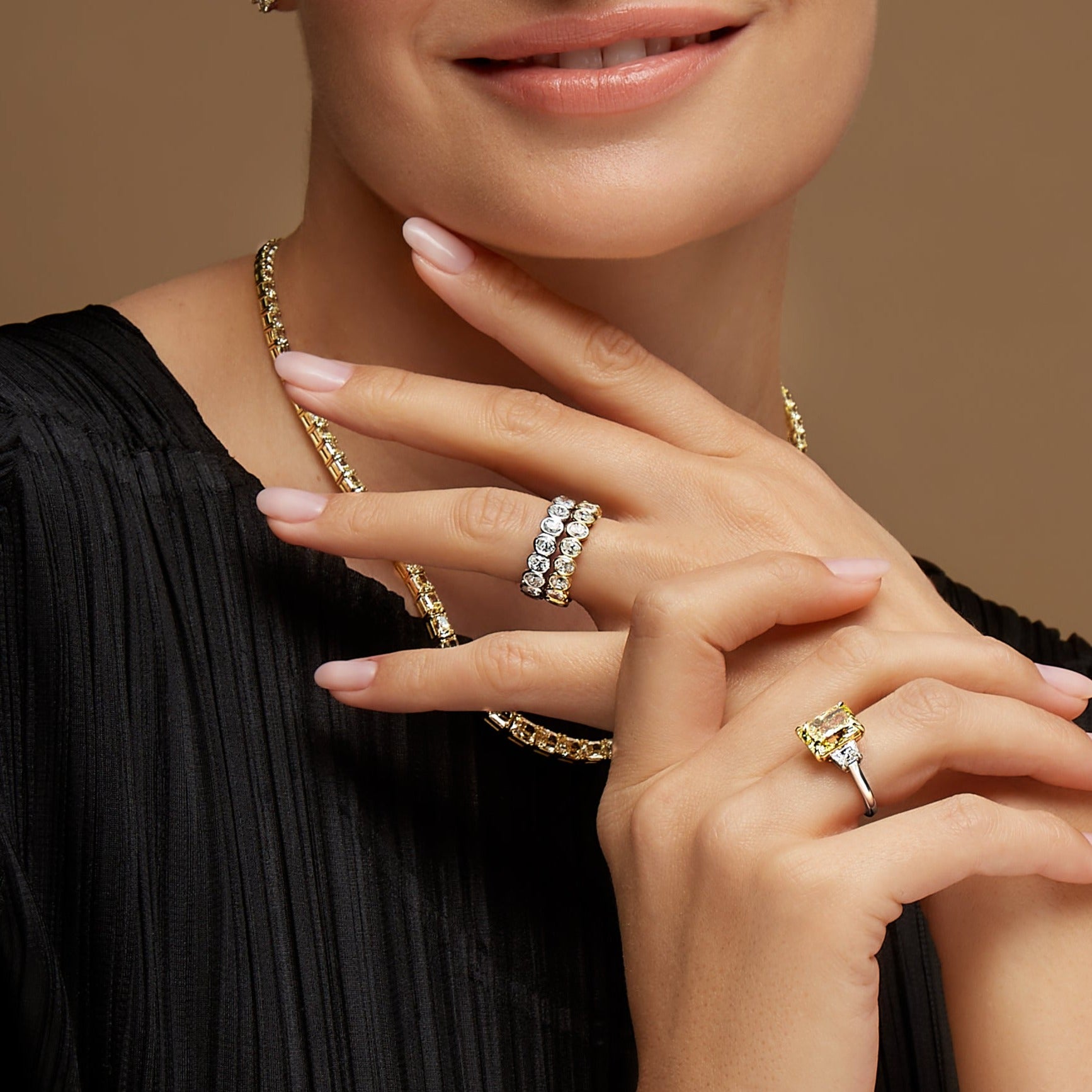 2.95CT. Oval Cut Diamond Bezel Set Eternity Band