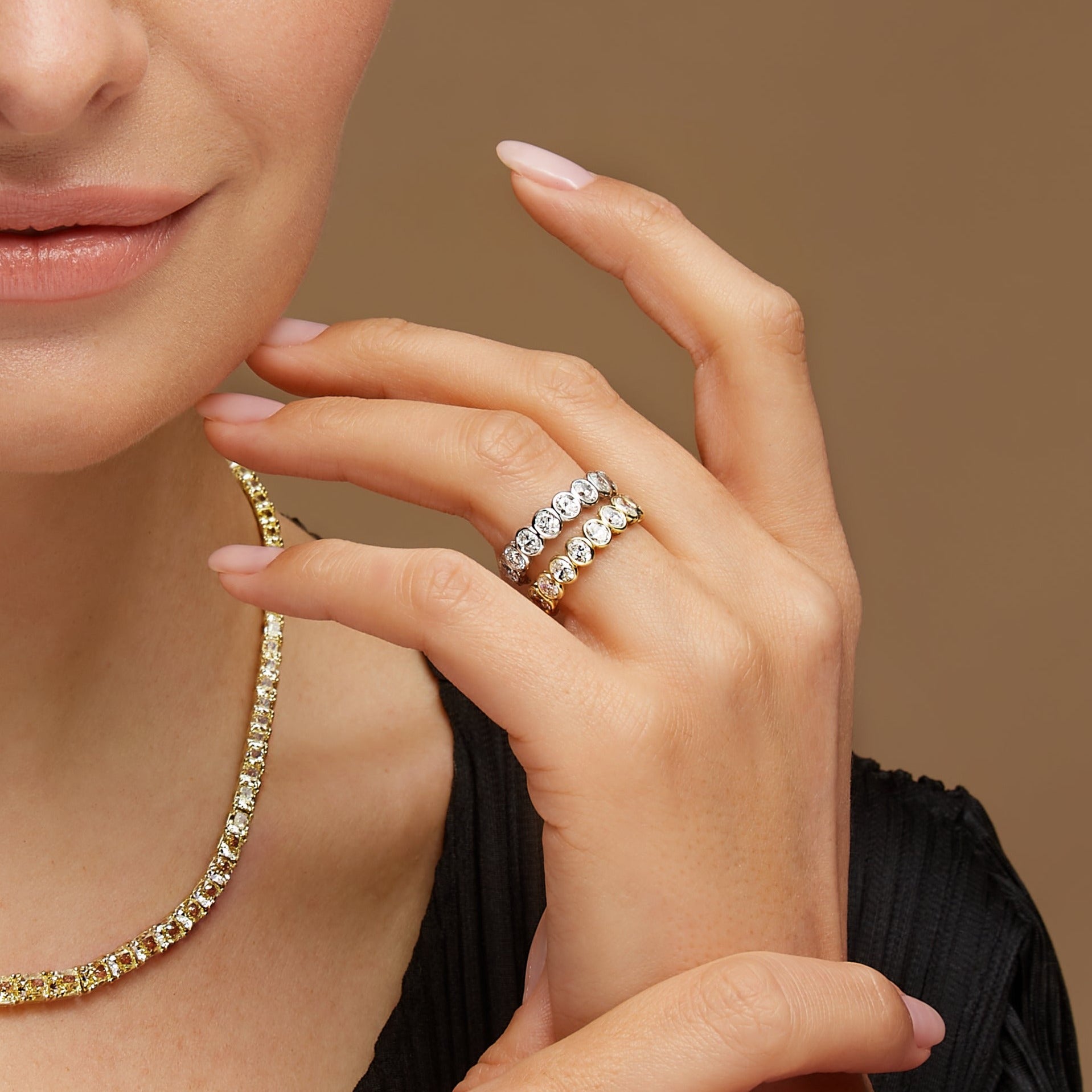 2.95CT. Oval Cut Diamond Bezel Set Eternity Band