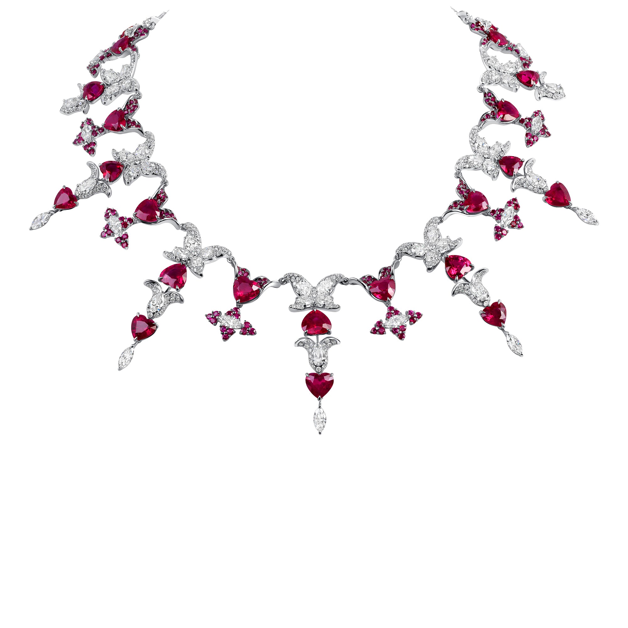 Ruby & Diamond Spike Necklace