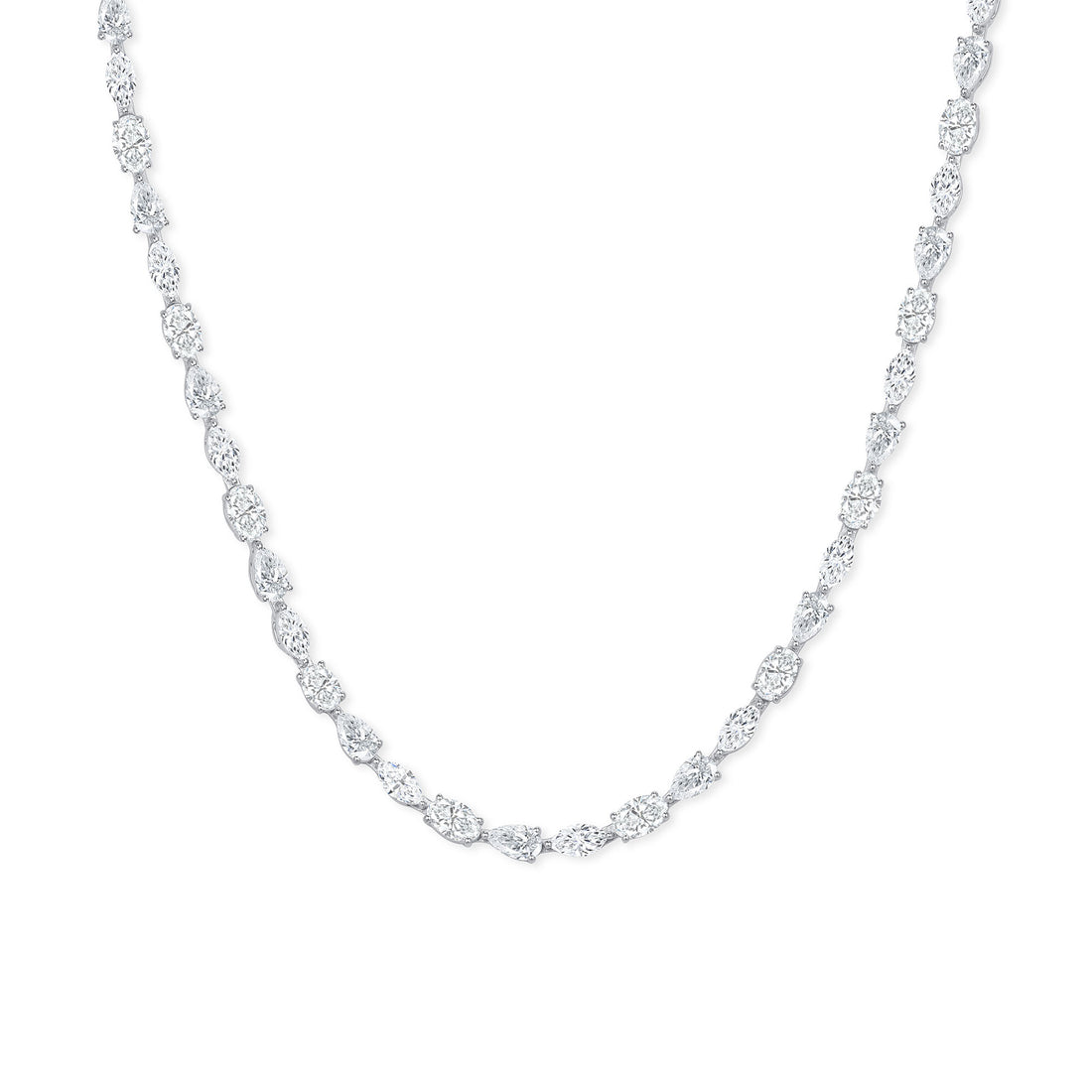 15.73 CT Mixed-cut Diamond Tennis Necklace
