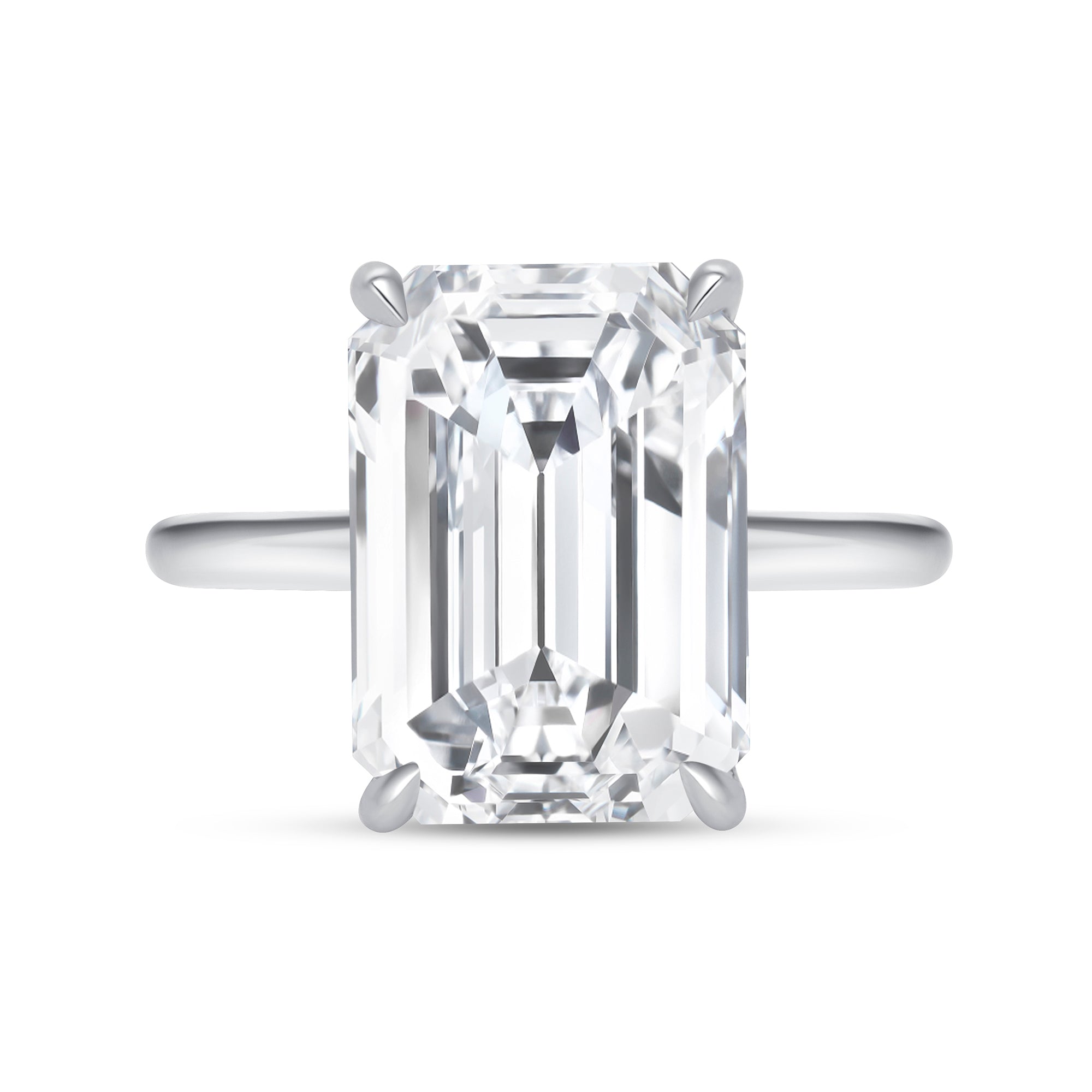 Emerald Cut Solitaire Diamond Ring