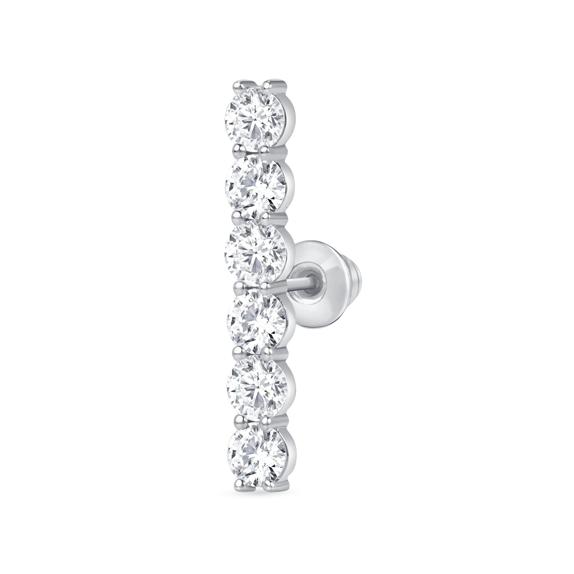 Round Brilliant Cut Diamond Straight Line Pin