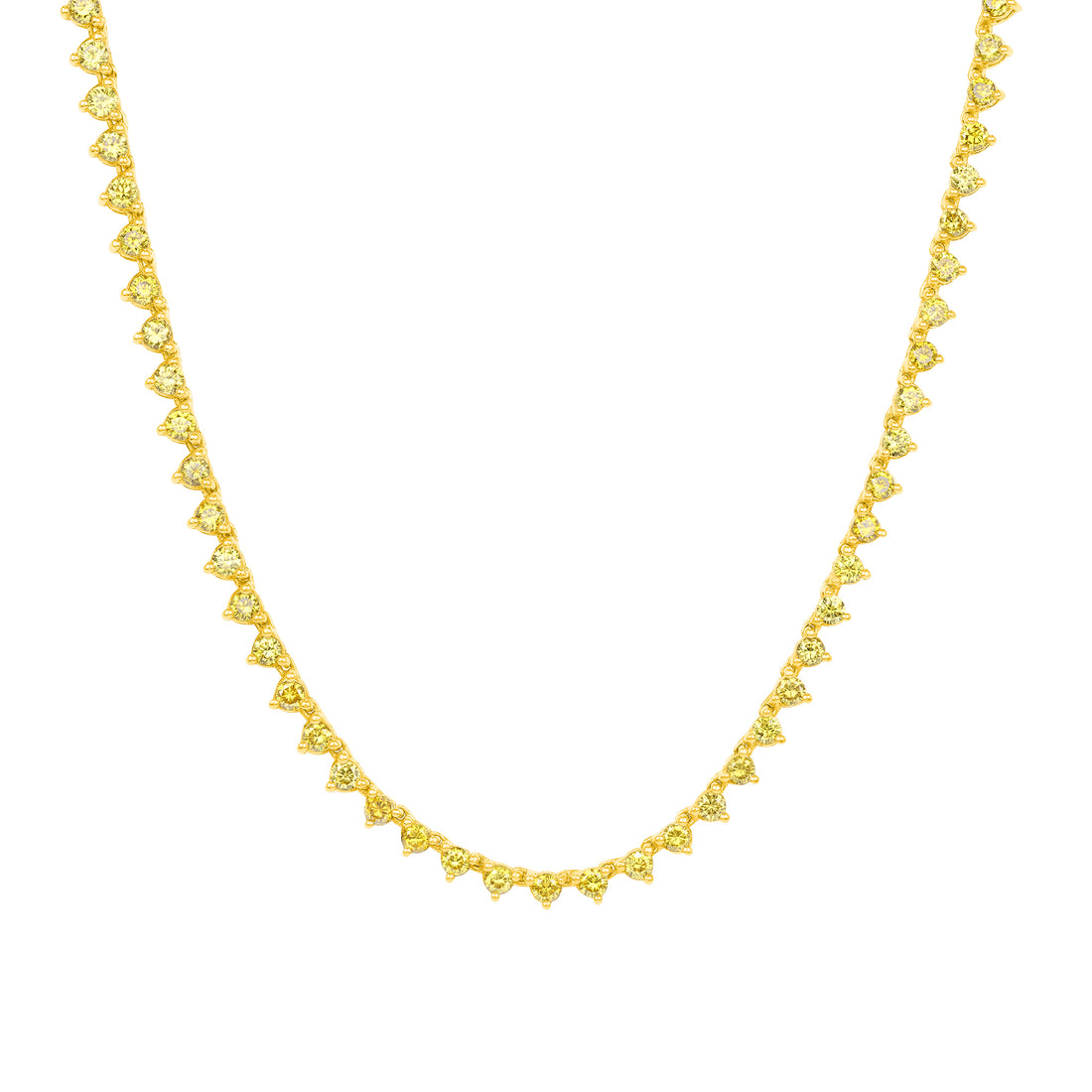Fancy Yellow Vivid Round Brilliant Diamond By The Yard Necklace