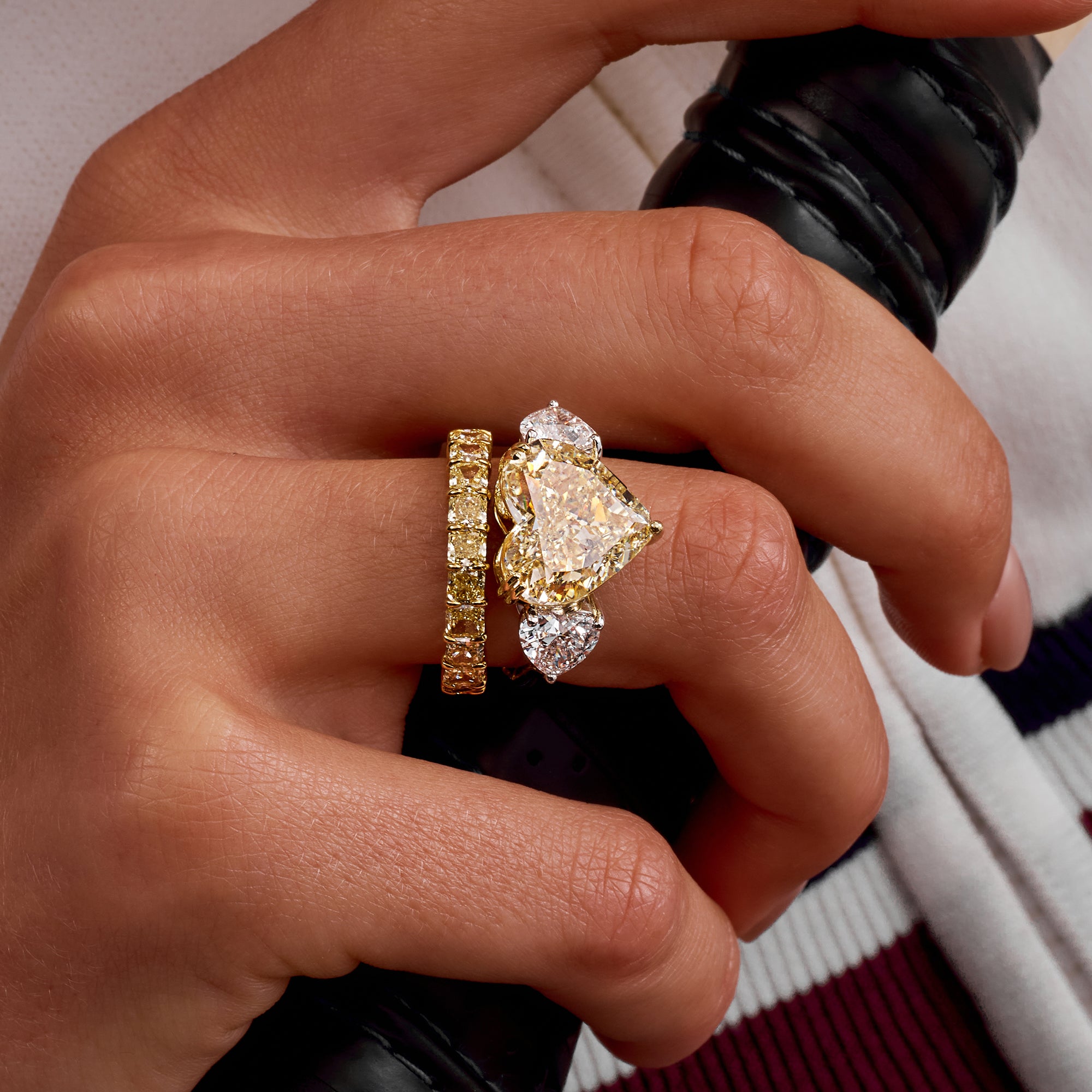 Radiant Cut Fancy Yellow Diamond Eternity Band