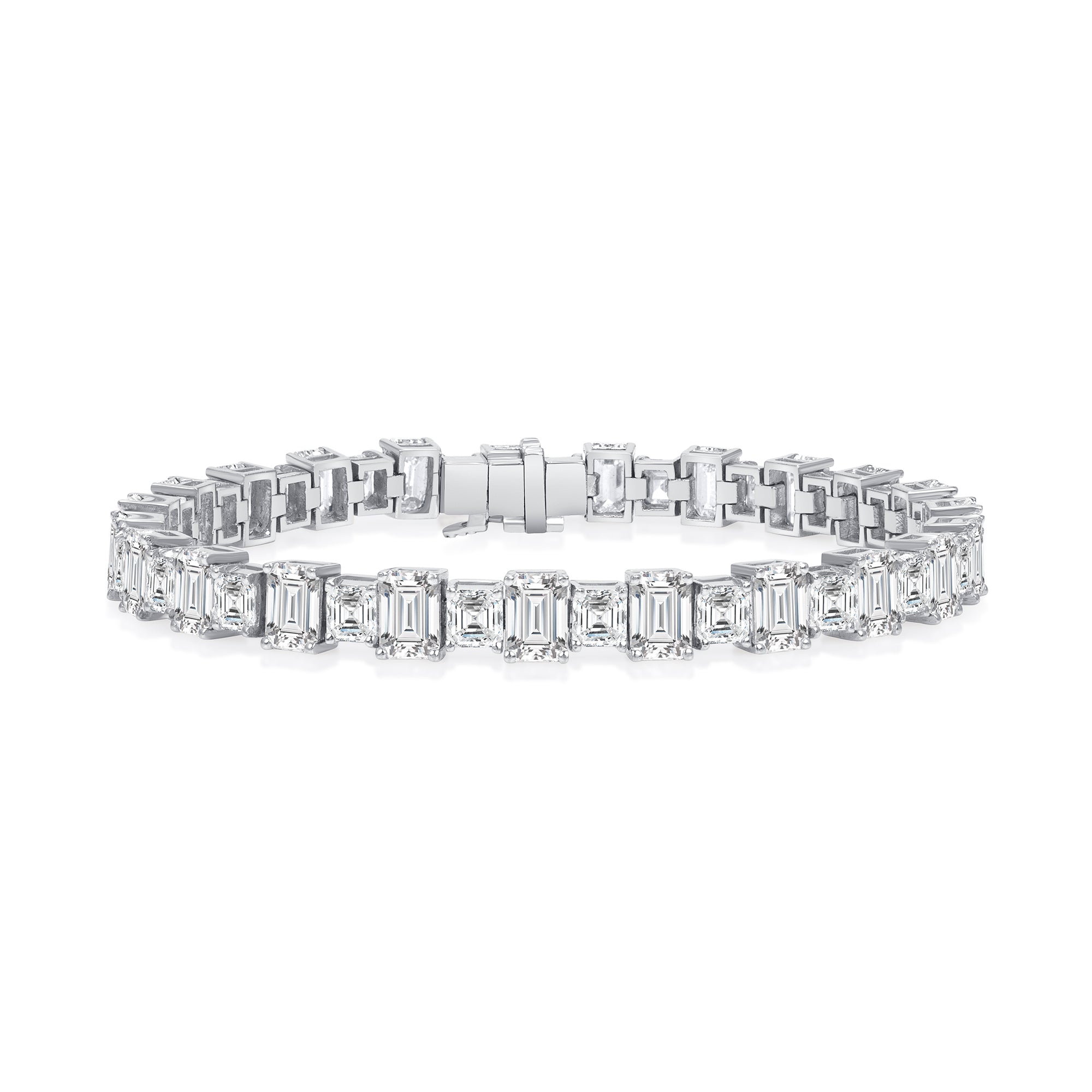 Asscher and Emerald Cut Diamond Tennis Bracelet