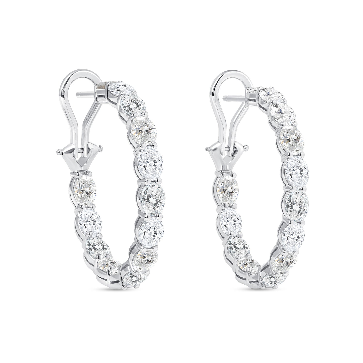 Oval Diamond Inside-Out Hoop Earrings