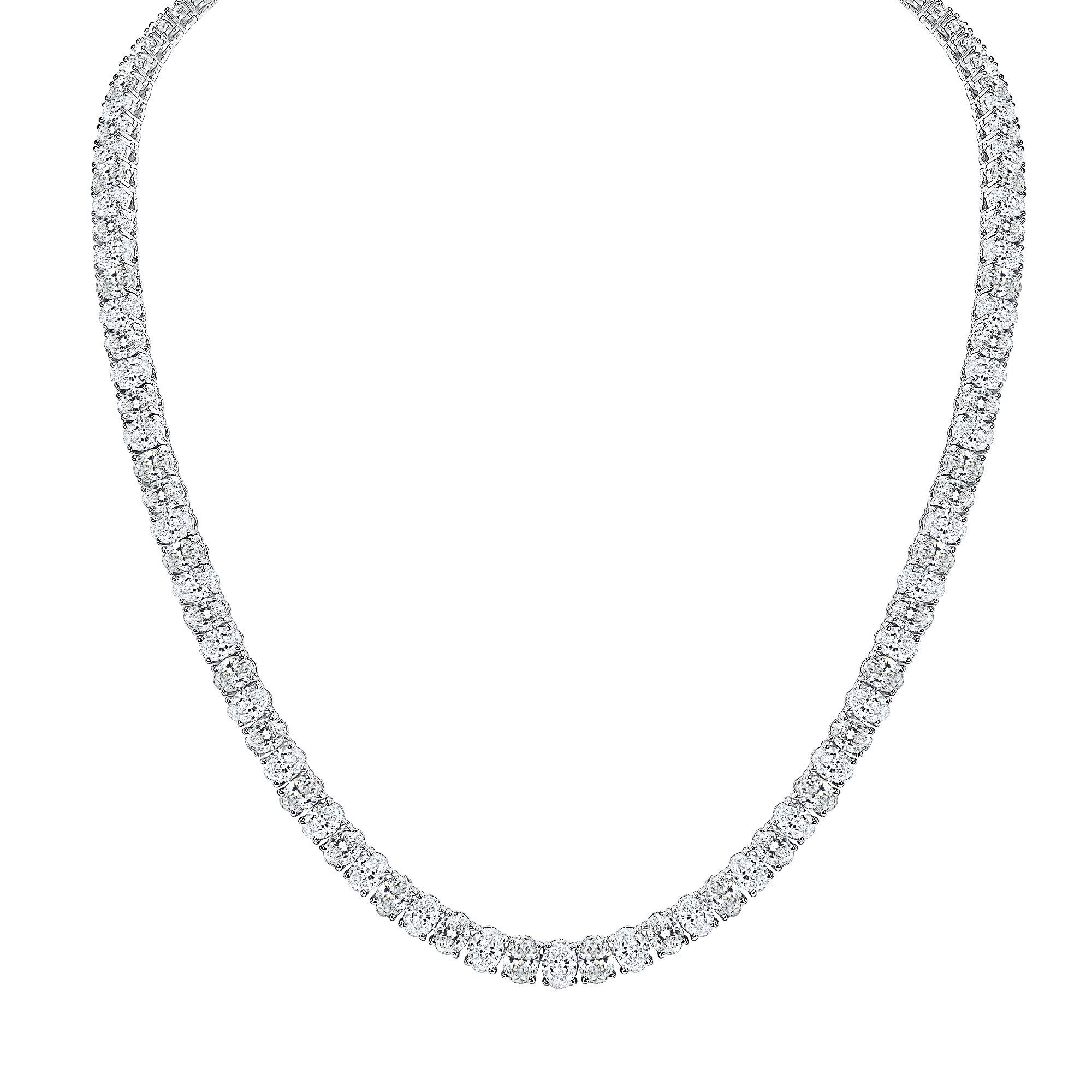 24.76CT Oval Diamond Tennis Necklace