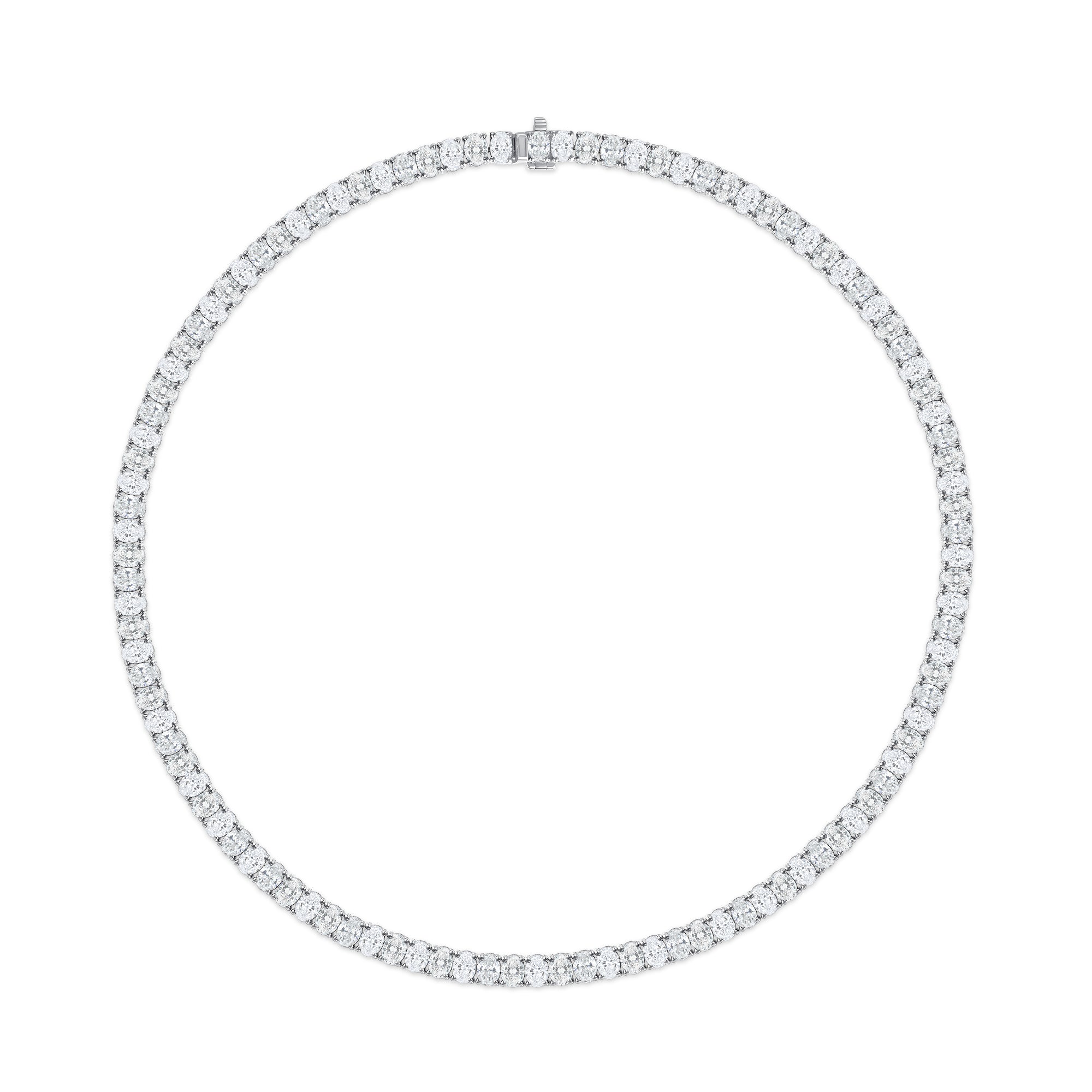 24.76CT Oval Diamond Tennis Necklace