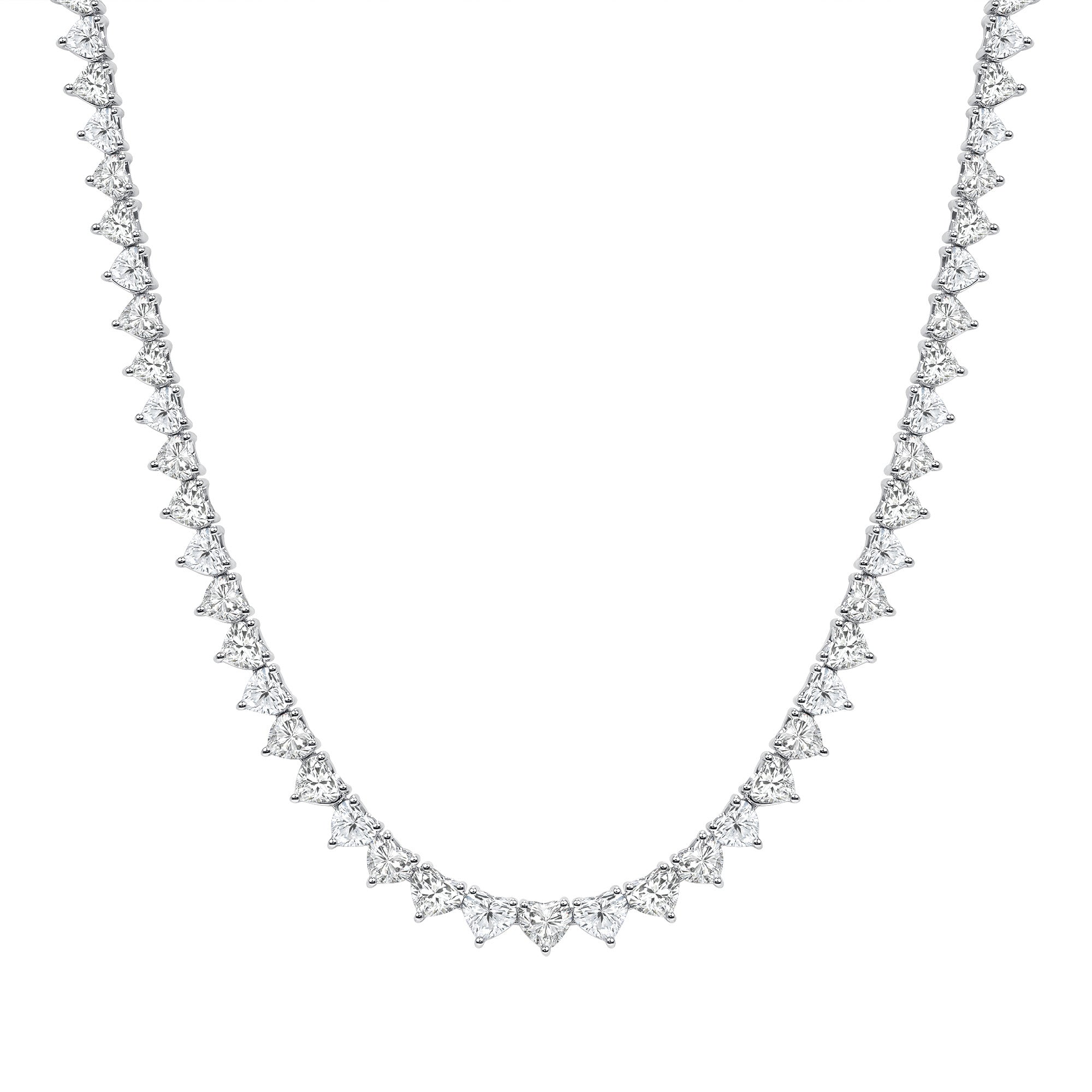 19.91CT Heart Shape Diamond Tennis Necklace