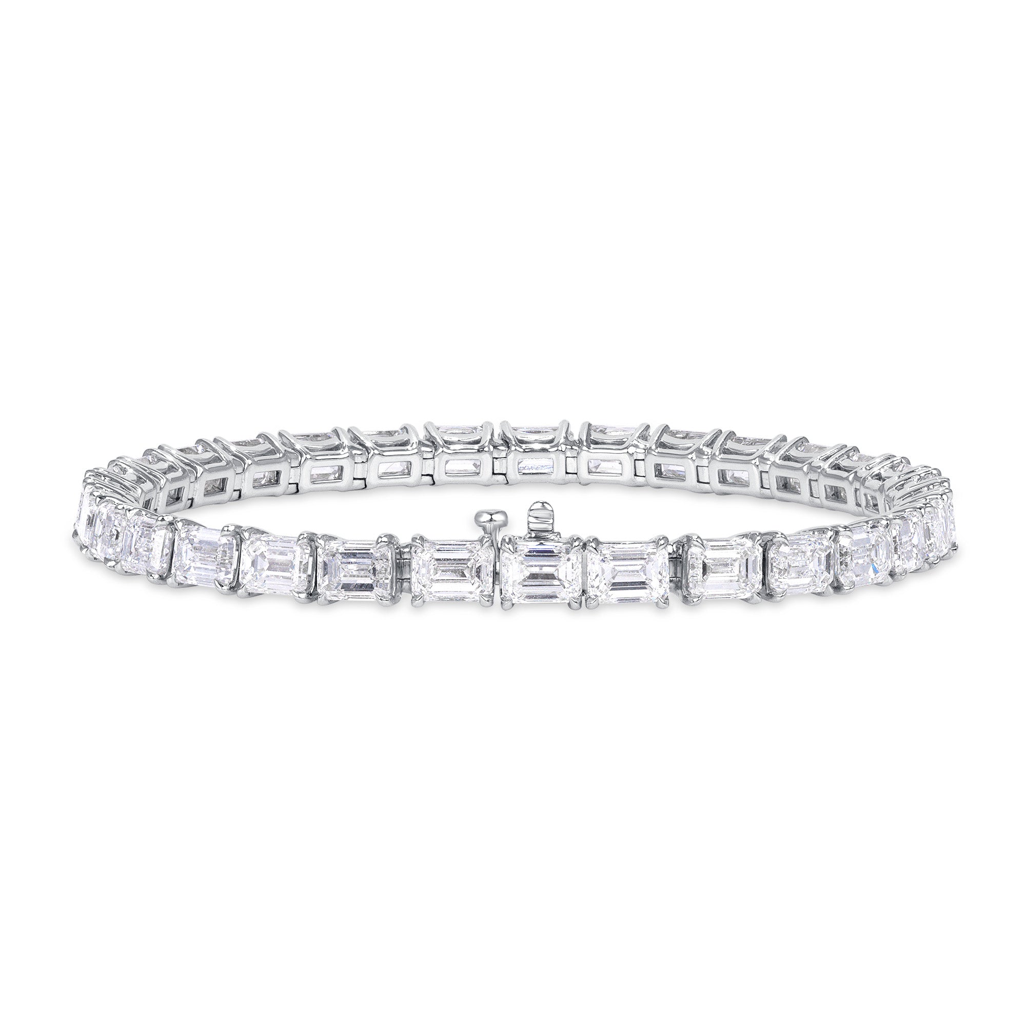 15.61CT Emerald Cut Diamond Tennis Bracelet