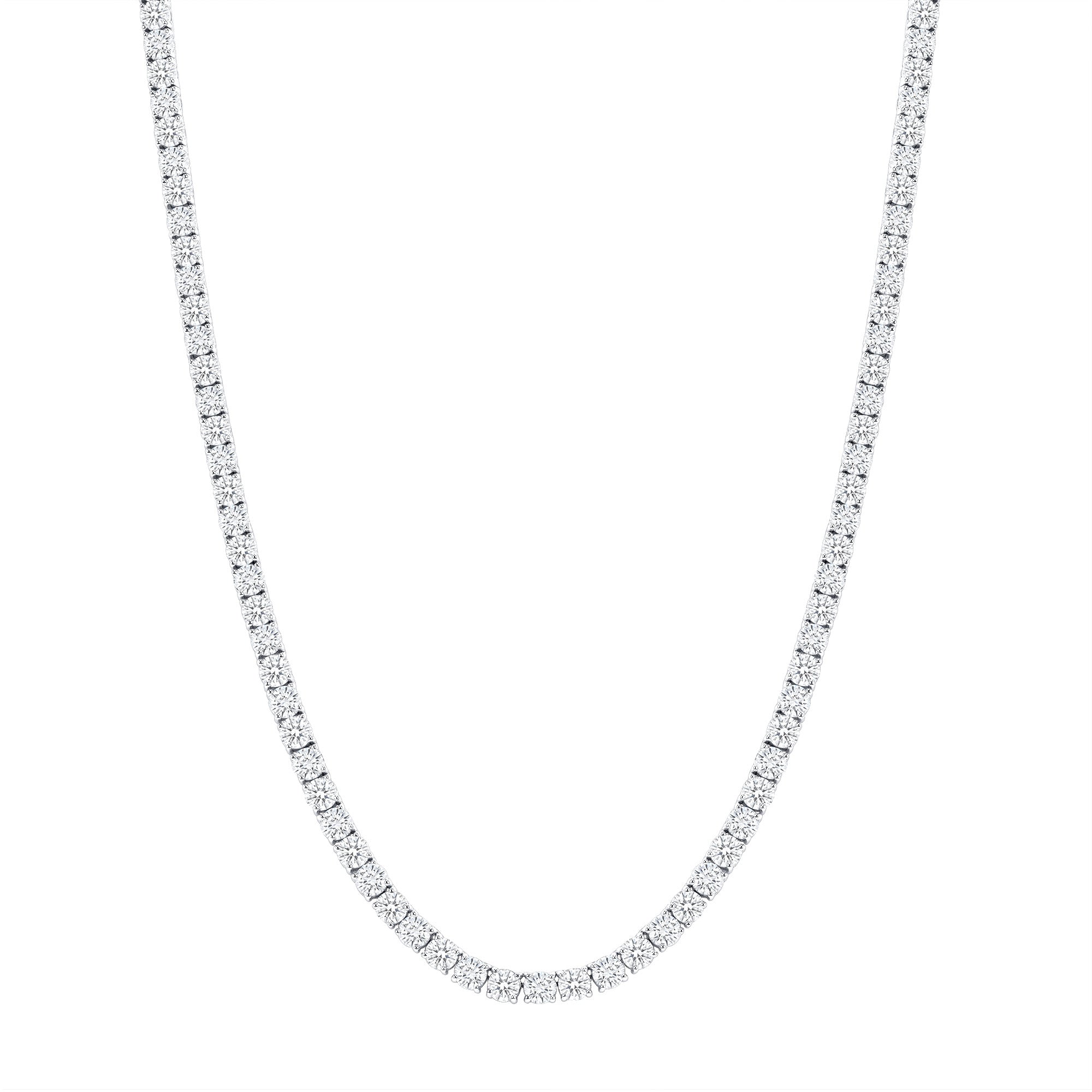 22.55CT Round Brilliant Diamond Tennis Necklace