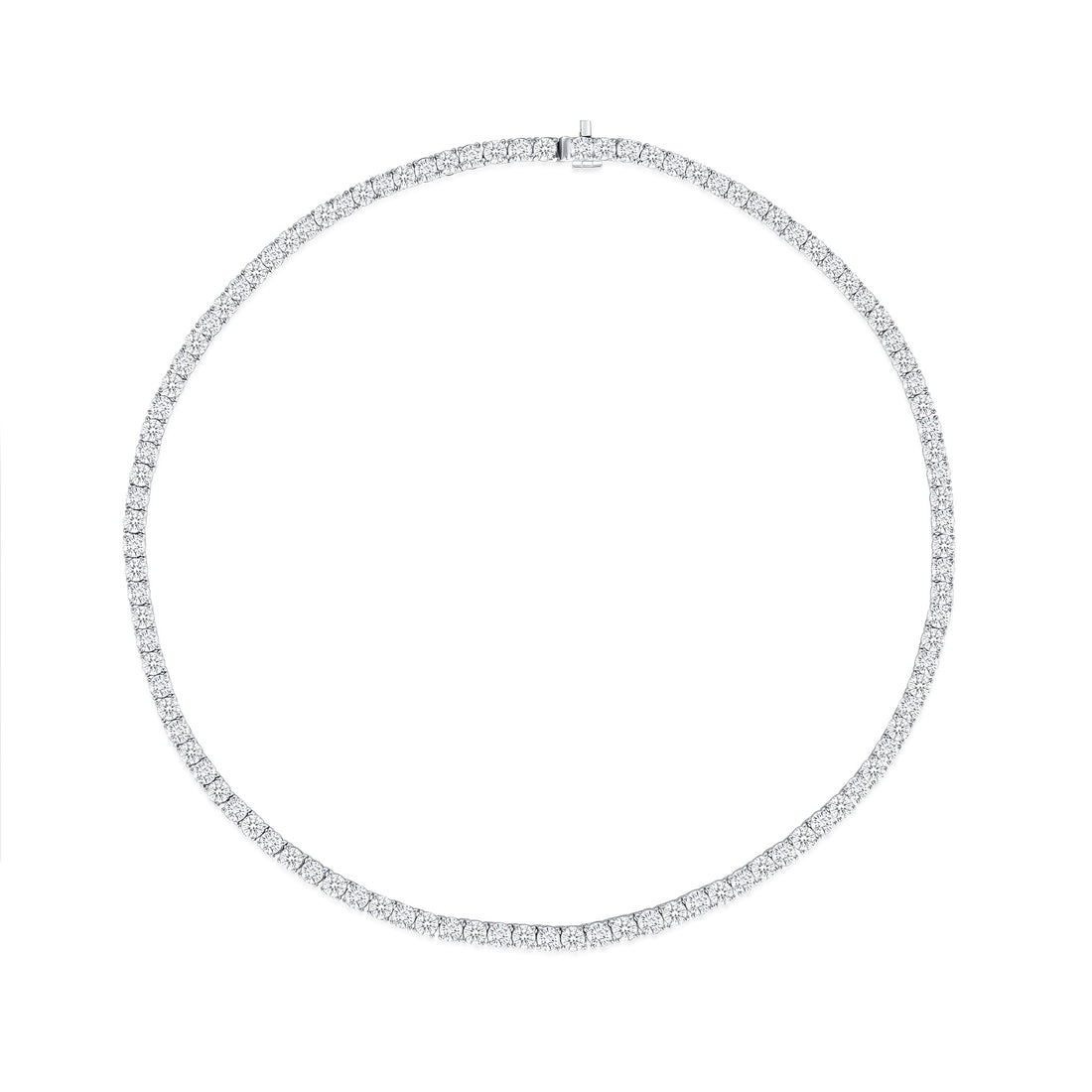 22.55CT Round Brilliant Diamond Tennis Necklace