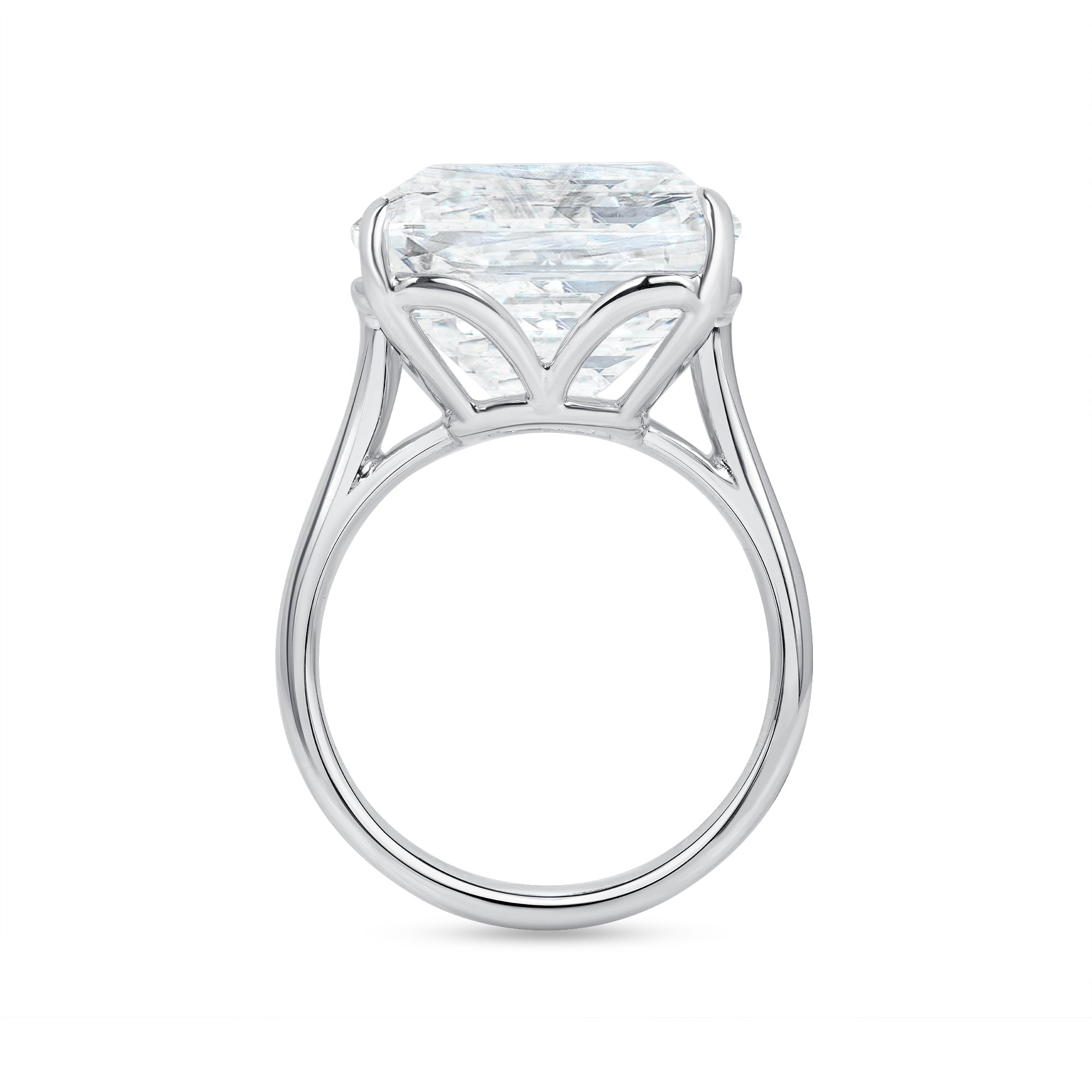 Asscher Cut Solitaire Diamond Ring