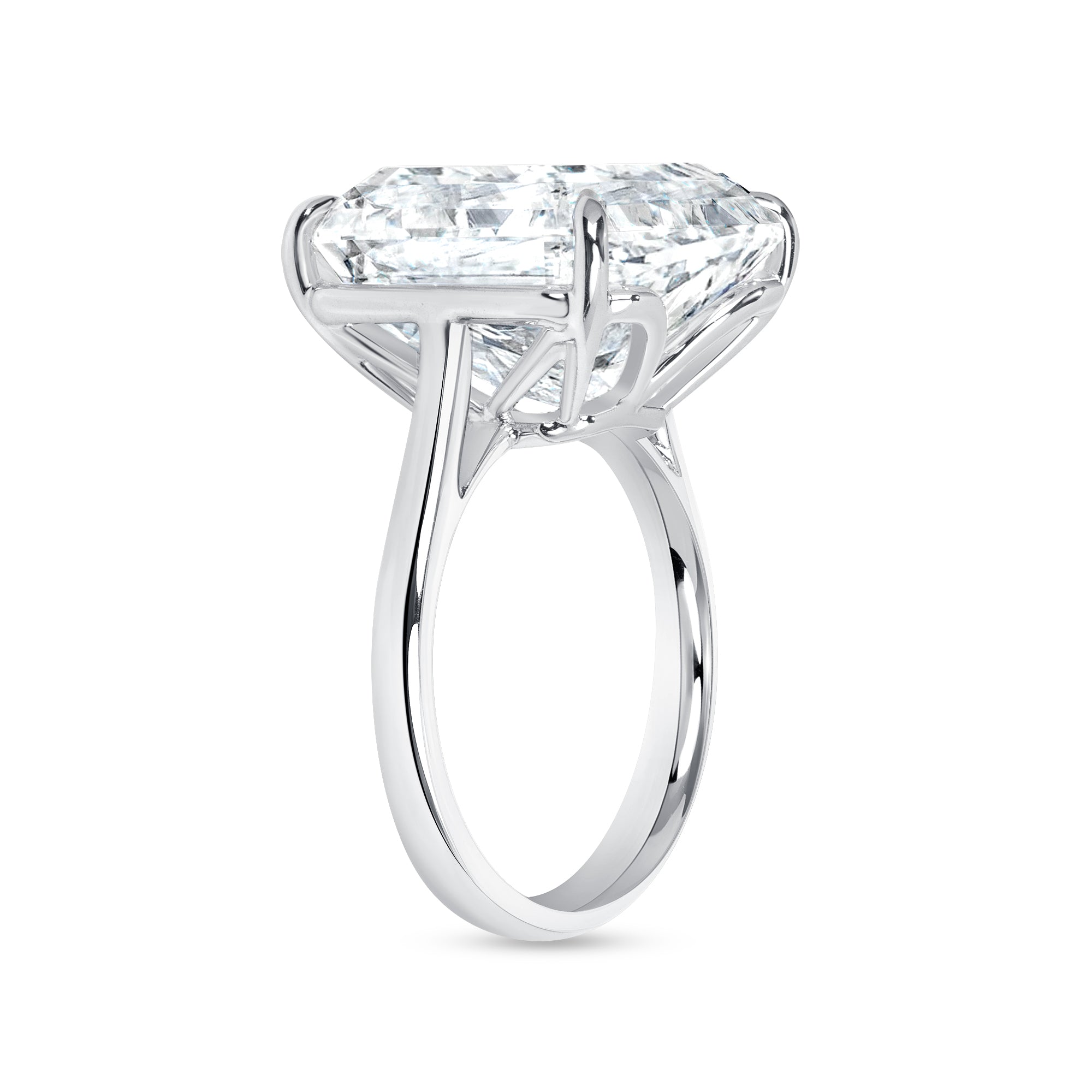 Asscher Cut Solitaire Diamond Ring
