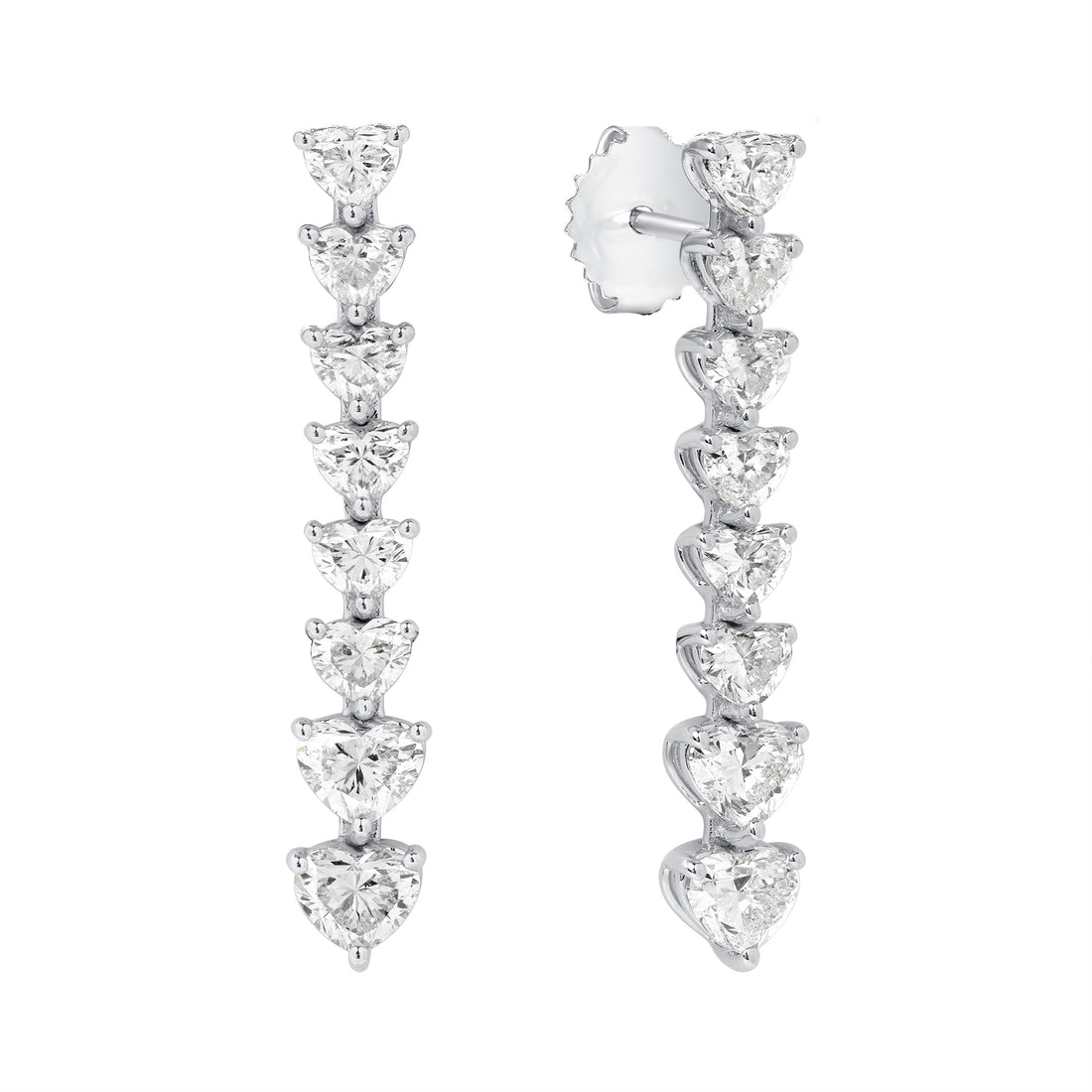 Heart Shape Diamond Dangle Earrings