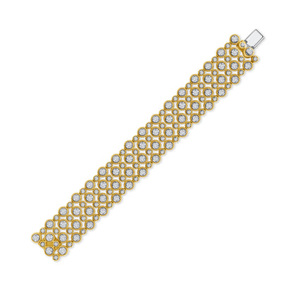 Four Row Bezel-Set Round Diamond Bracelet