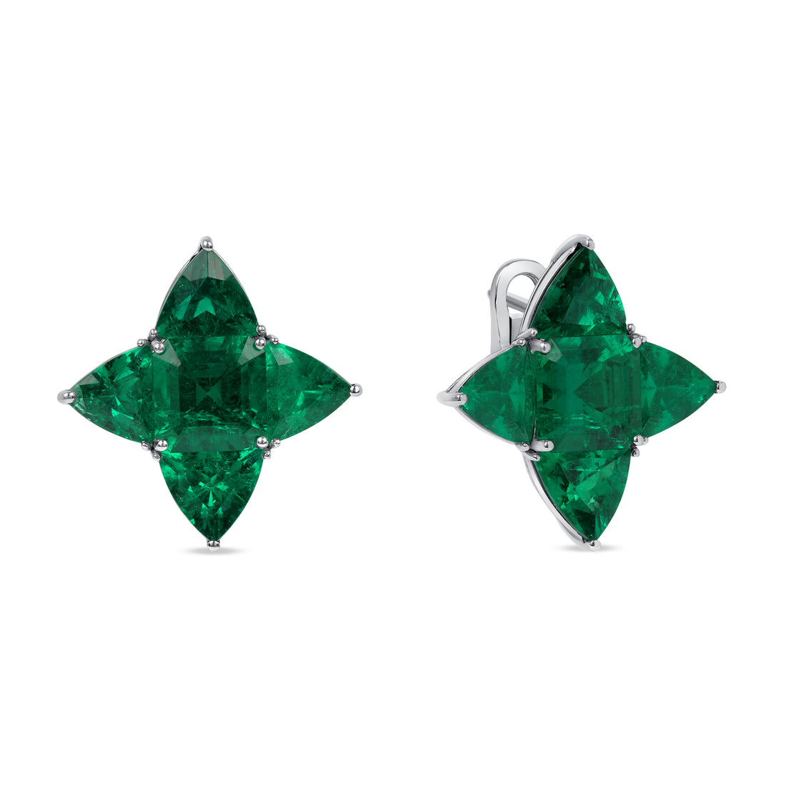 Colombian Emerald Star Earrings