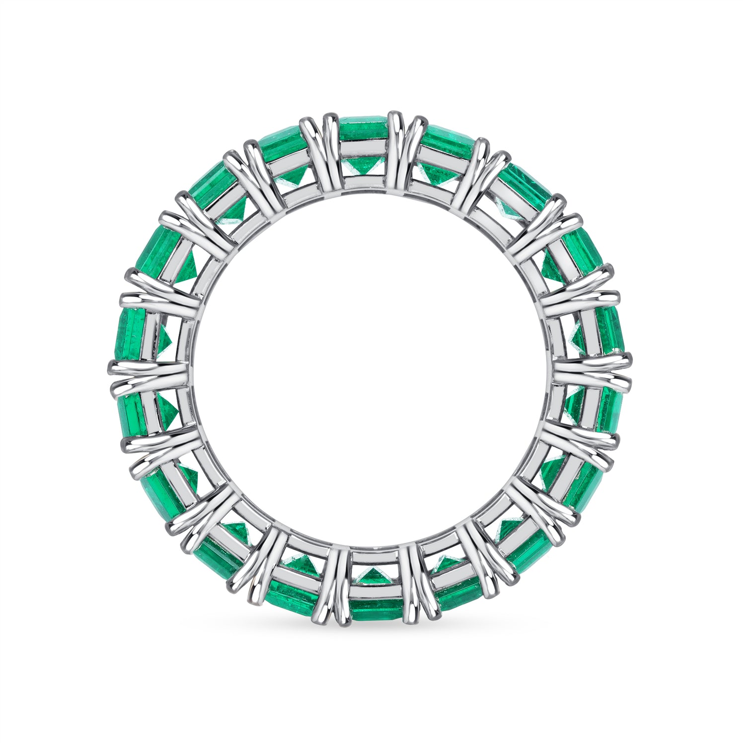 11CT Baguette Colombian Emerald Eternity Band