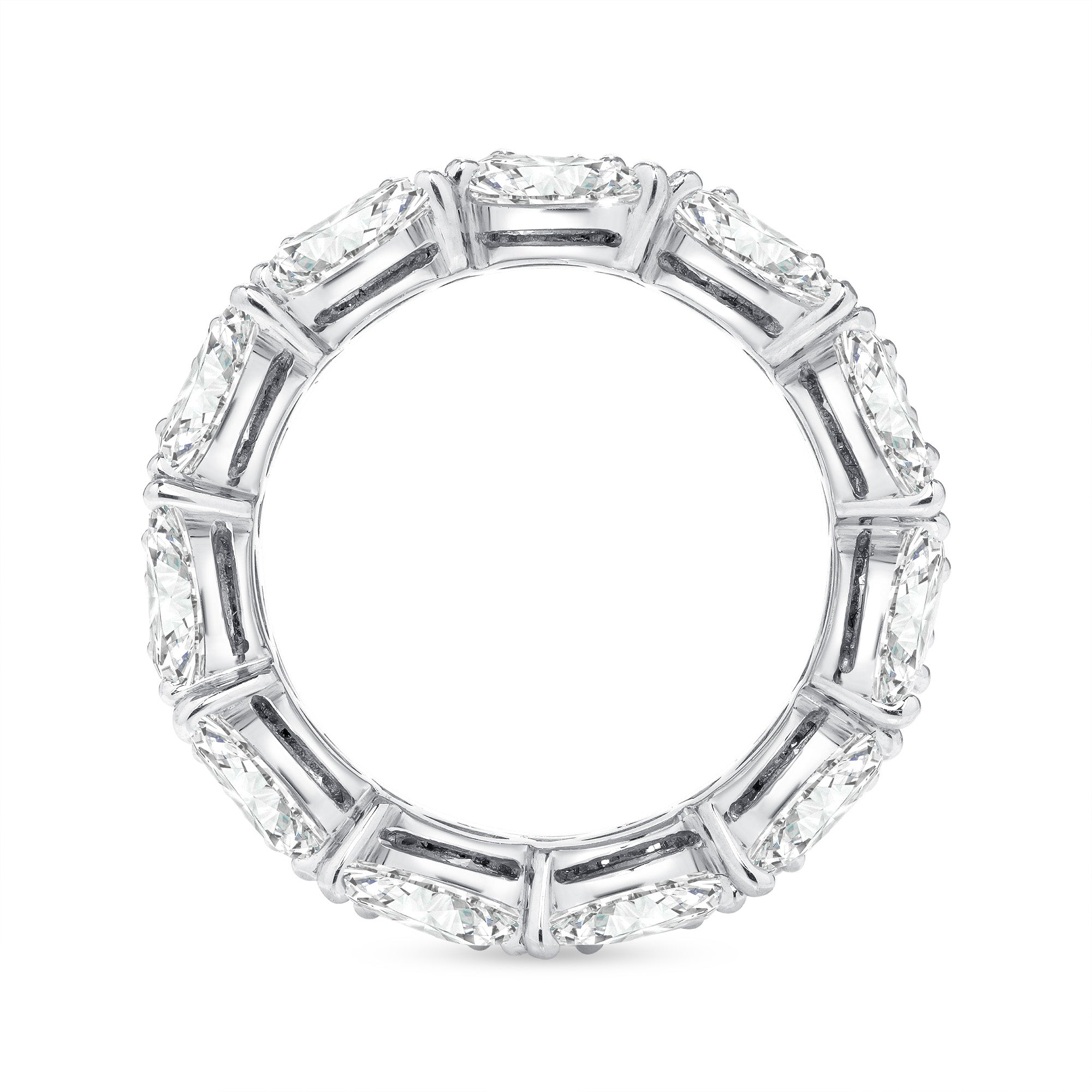 Double Row of Pear Shape Diamonds Eternity Band