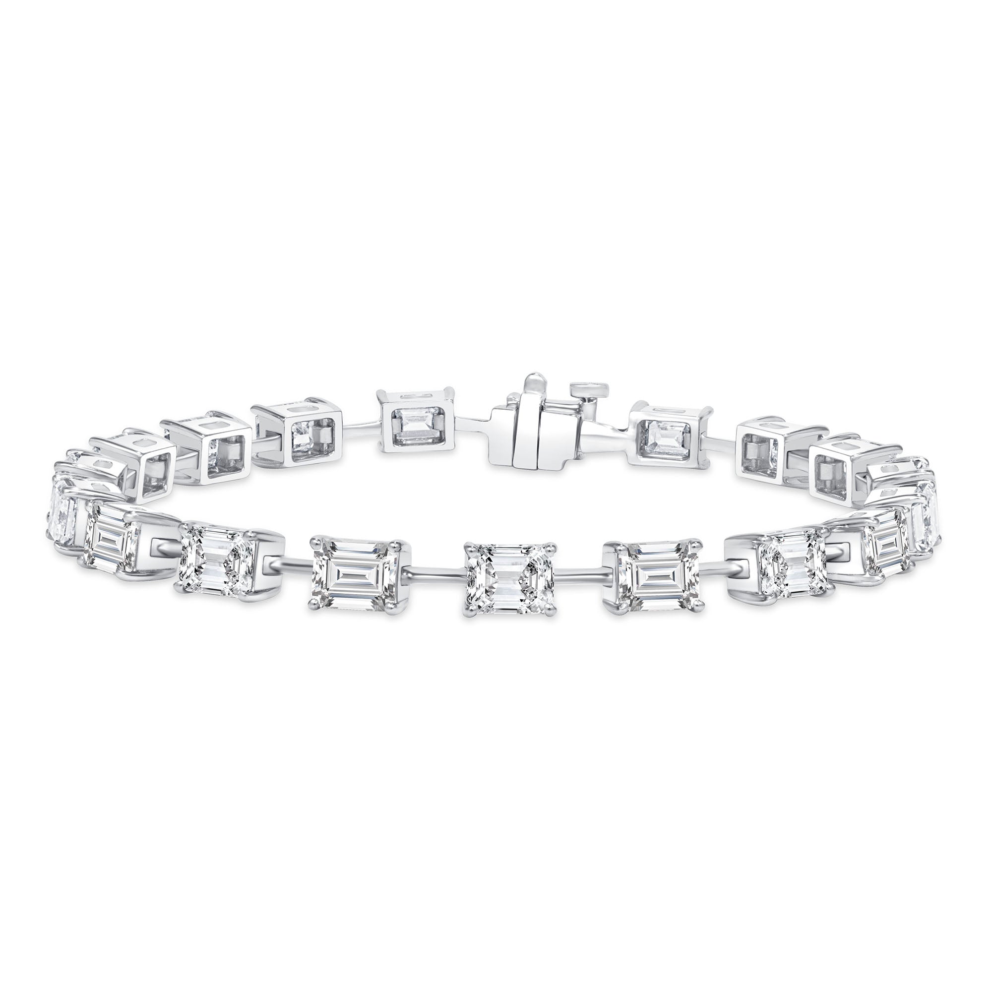 9.52CT Emerald Cut Diamond Tennis Bracelet