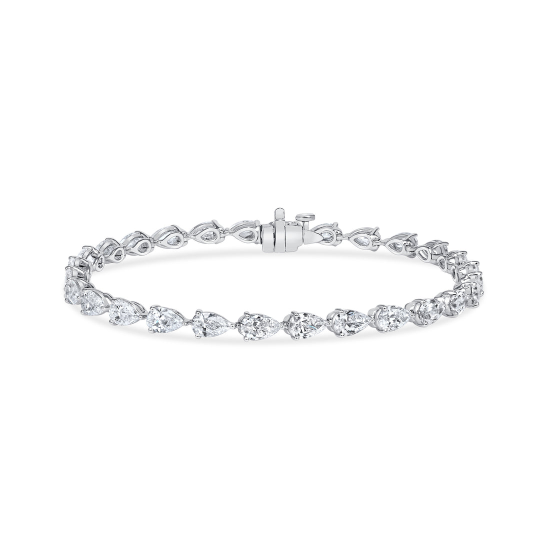 6.80CT Pear Shape Diamond Tennis Bracelet
