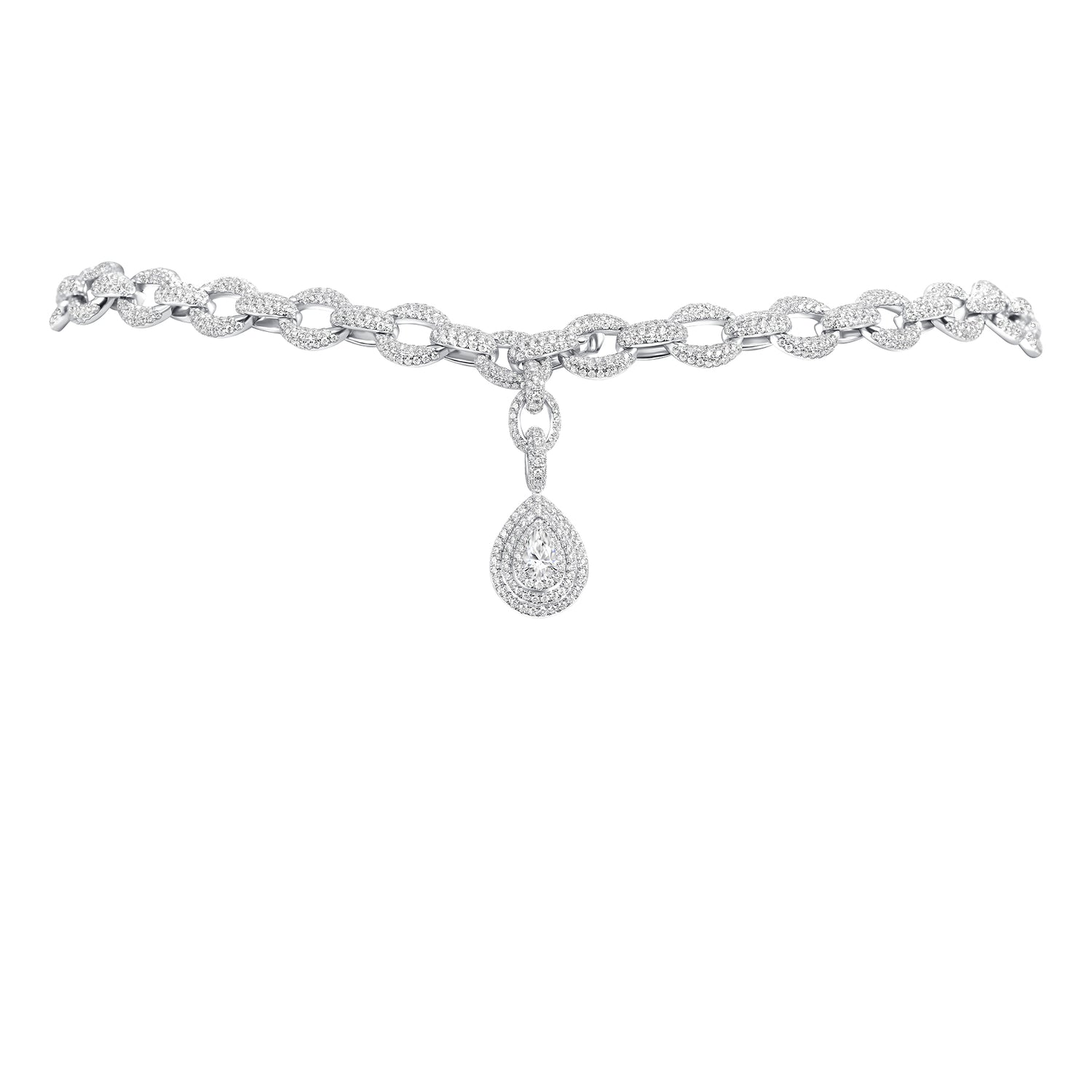 Tri-Layered Blue Sapphire &amp; Diamond Bracelet/Choker