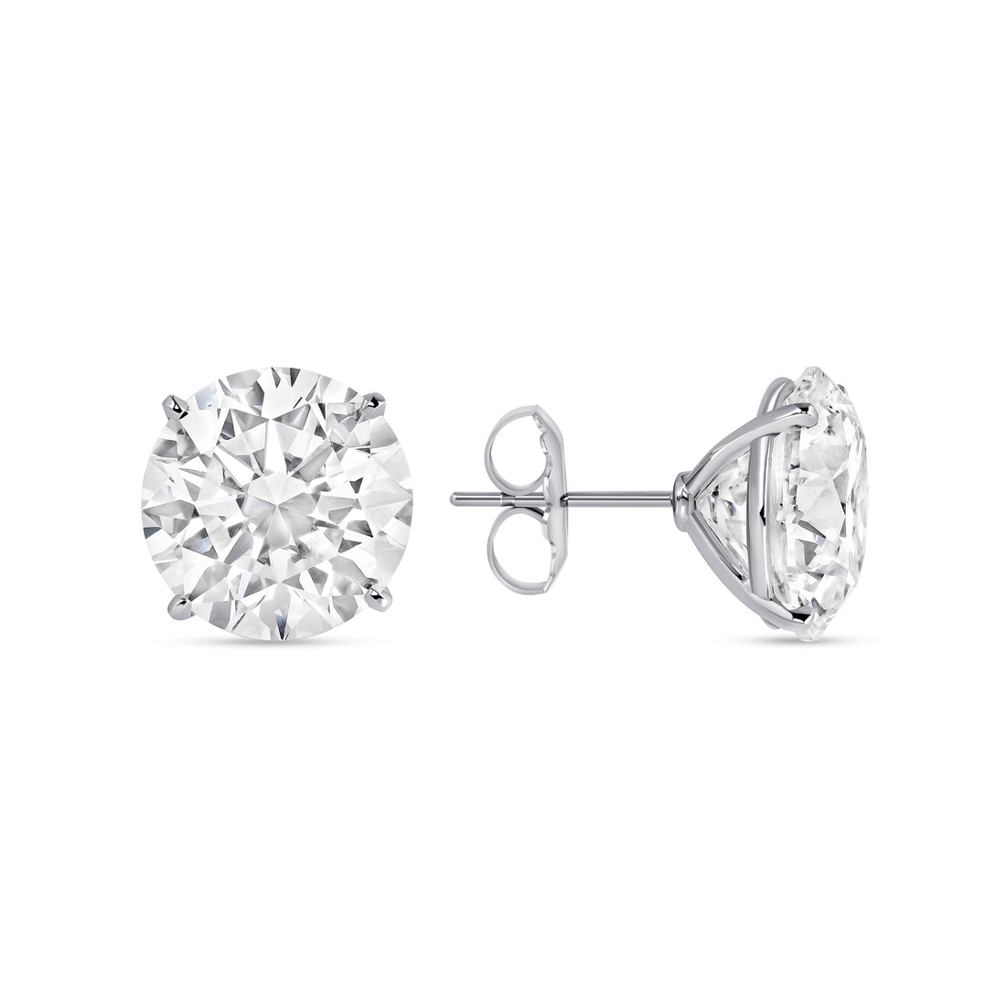 20.00 CT Round Brilliant Cut Diamond Stud Earrings