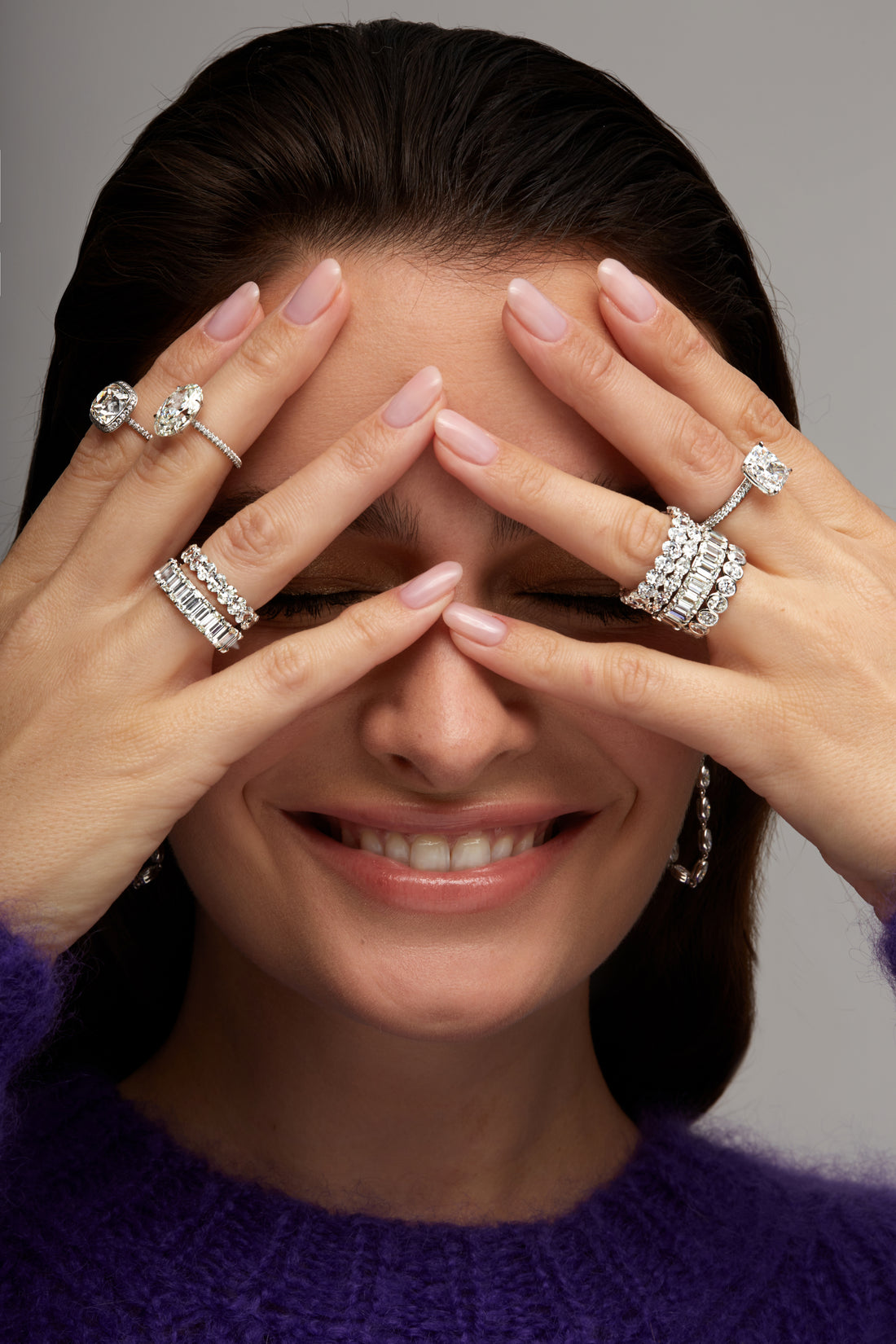 Oval Cut Diamond Platinum Eternity Band