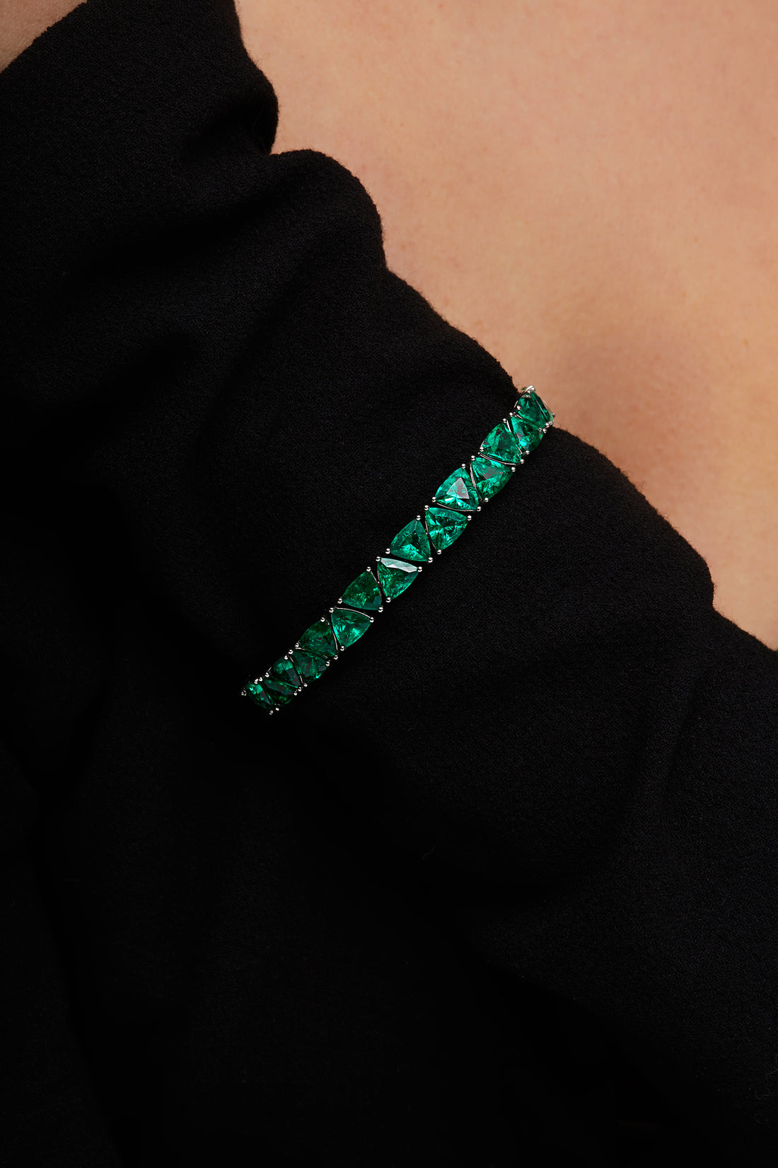Triangle Cut Emerald Bracelet