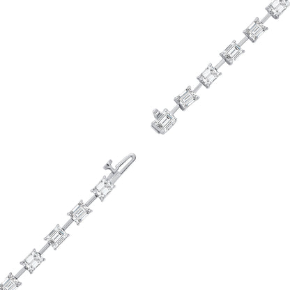 22.68CT Emerald Cut Diamond Tennis Necklace