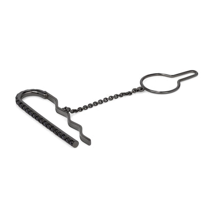 Round Brilliant Cut Black Diamond Tie Bar