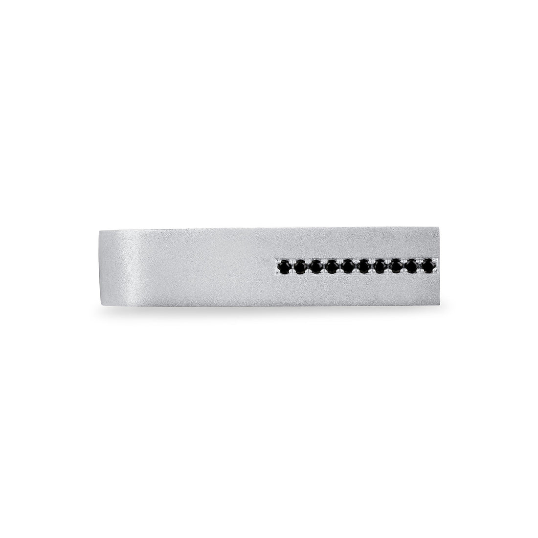 Black Diamond Pavé Line Accented Tie Clip