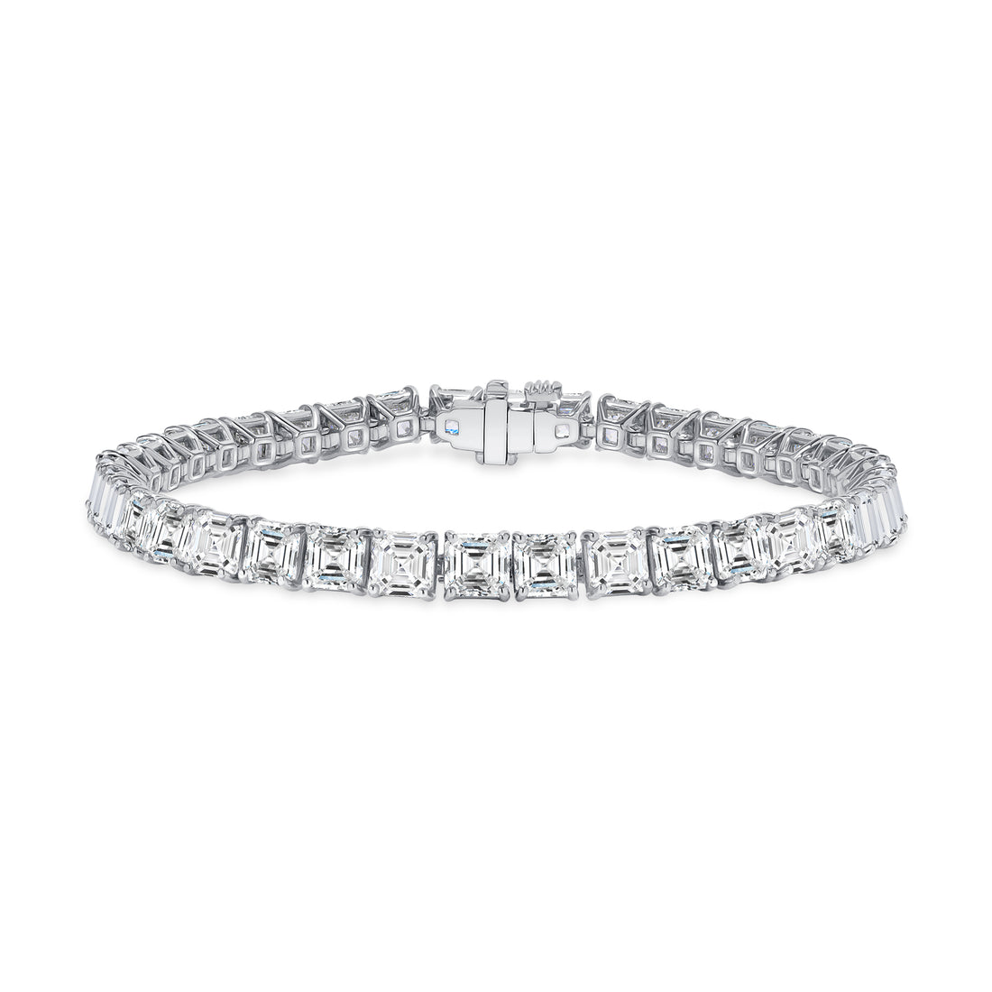 20CT Asscher Cut Diamond Tennis Bracelet