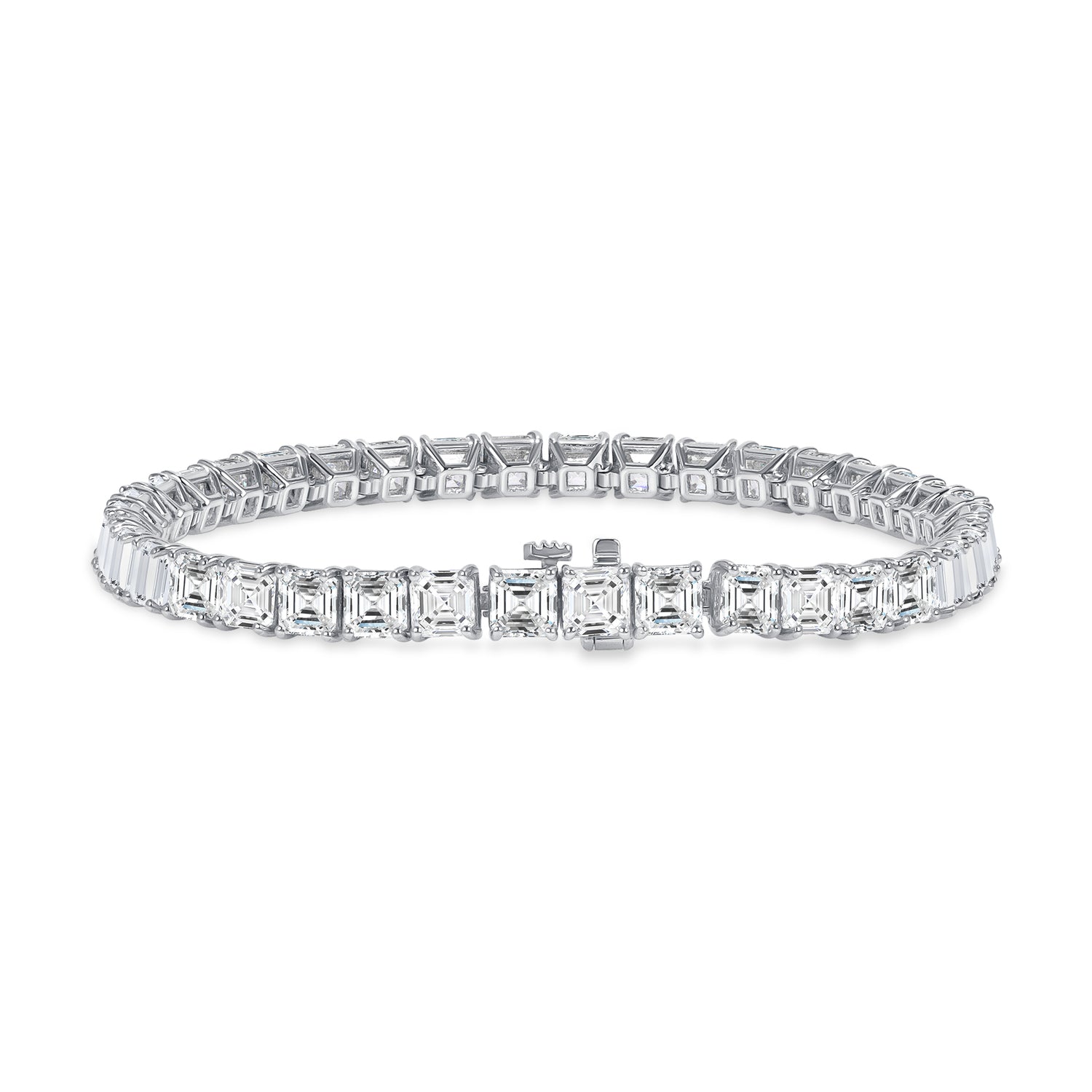 20CT Asscher Cut Diamond Tennis Bracelet