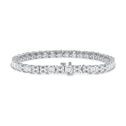 20CT Asscher Cut Diamond Tennis Bracelet