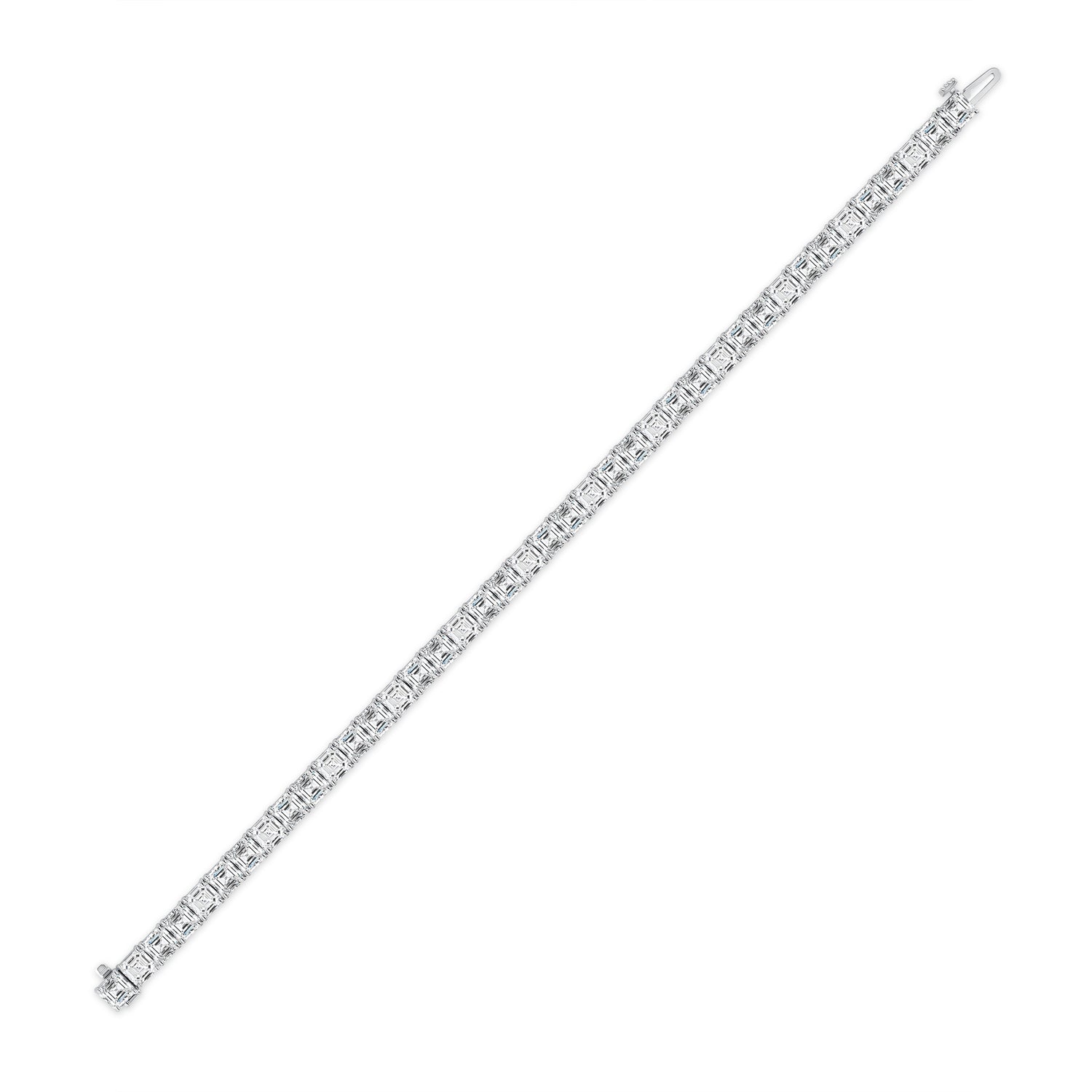 20CT Asscher Cut Diamond Tennis Bracelet