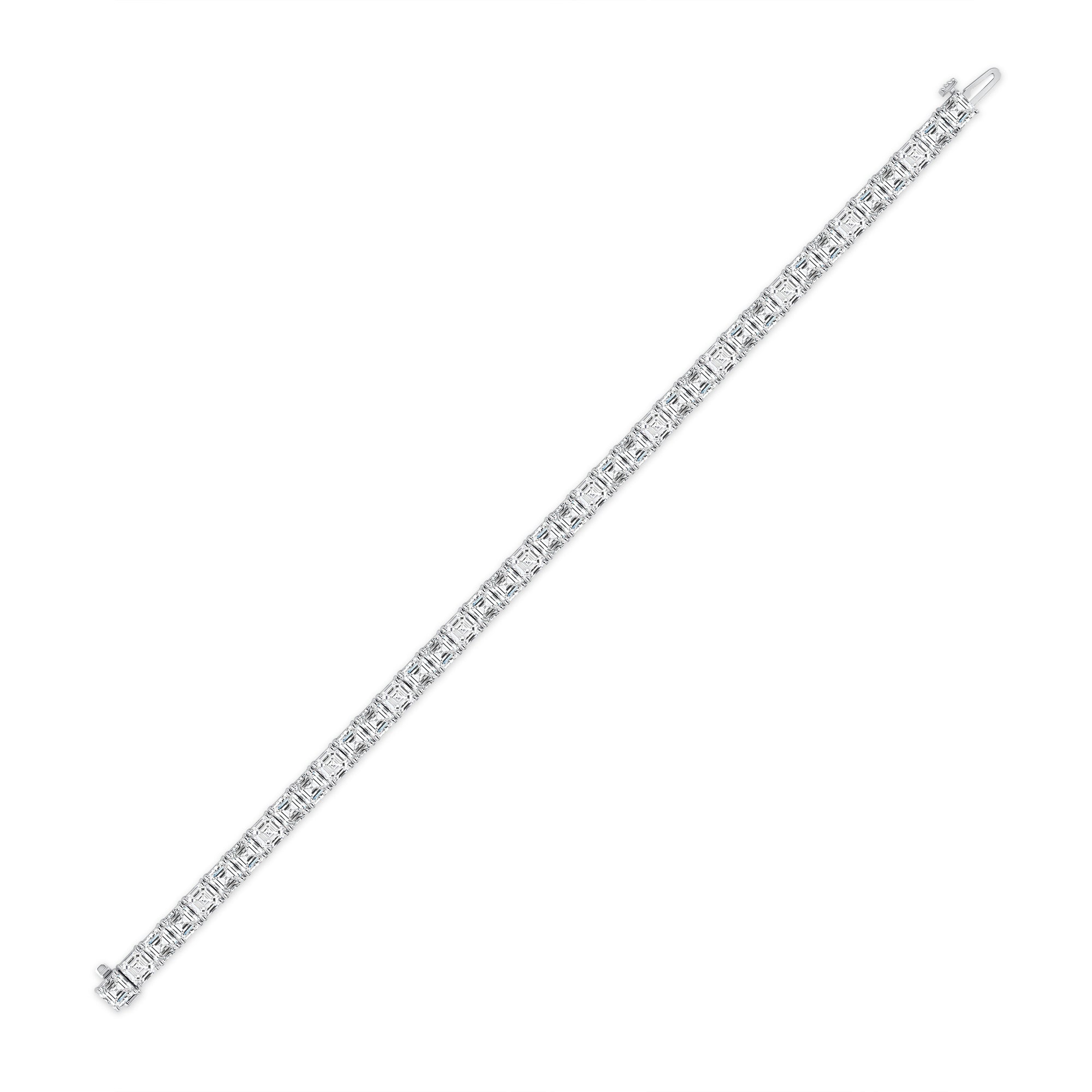 20CT Asscher Cut Diamond Tennis Bracelet