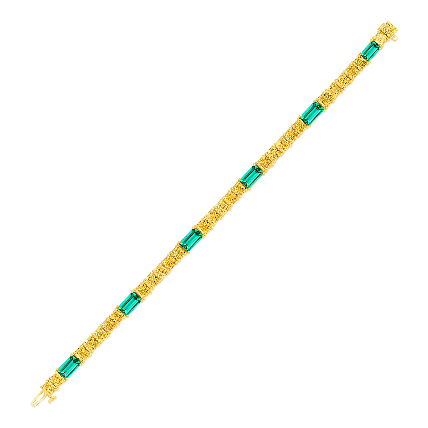 Fancy Yellow Diamond and Colombian Emerald Bracelet