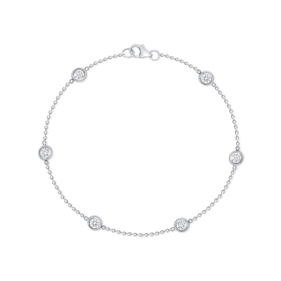 Round Brilliant Diamonds By-The-Yard Bracelet